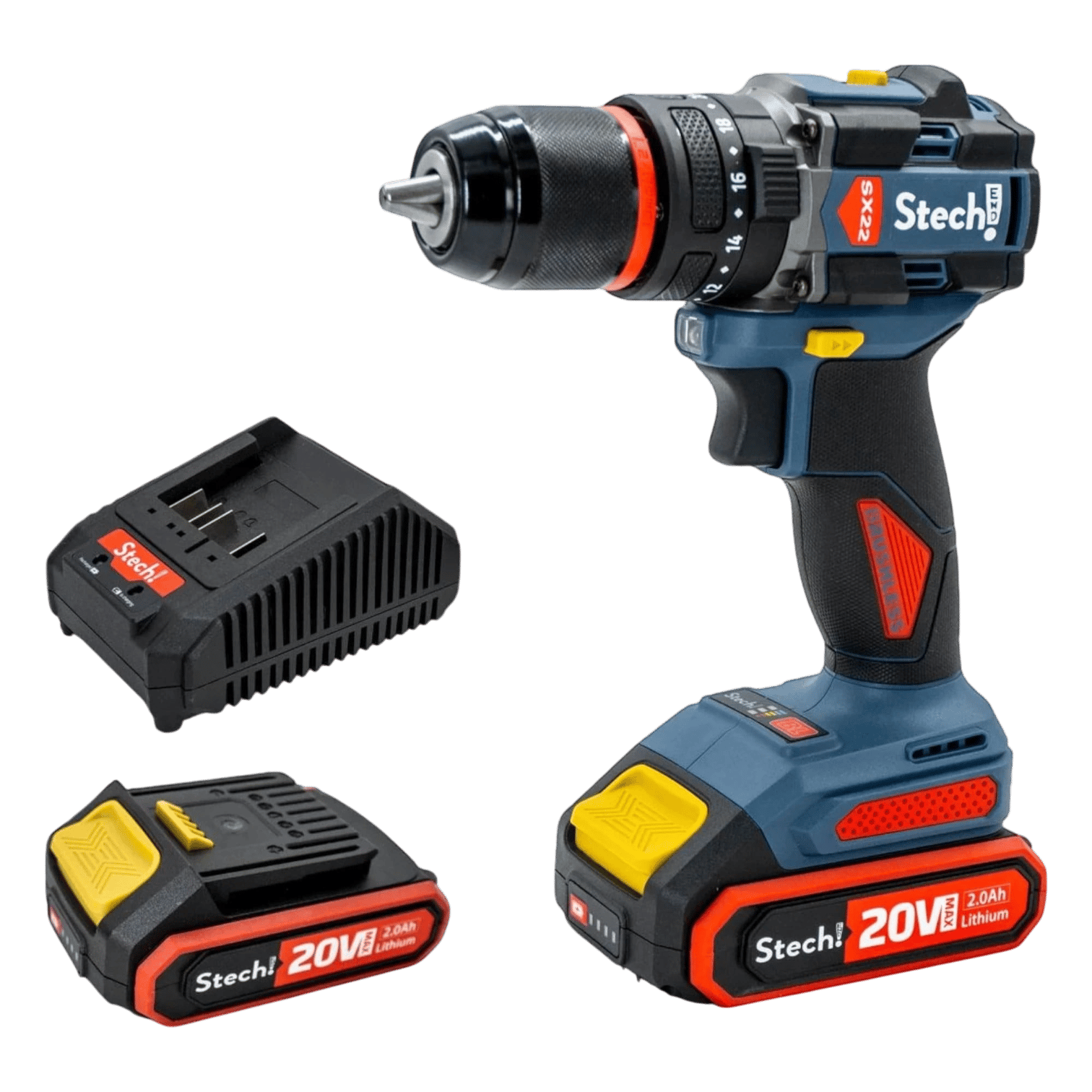 Stechend SX22 Darbeli Akülü Vidalama 20V 2.0 Ah | Çift Akülü Matkap