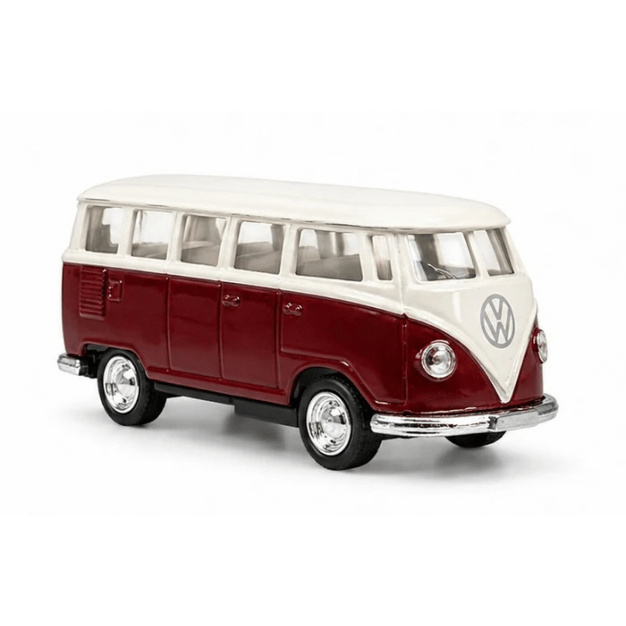 Oyuncak 1962 Volkswagen Klasik Bus 13 cm Die Cast Metal Model Minibüs Çek Bırak Açılır Kapılı Gerçekçi Detaylı (Bordo)