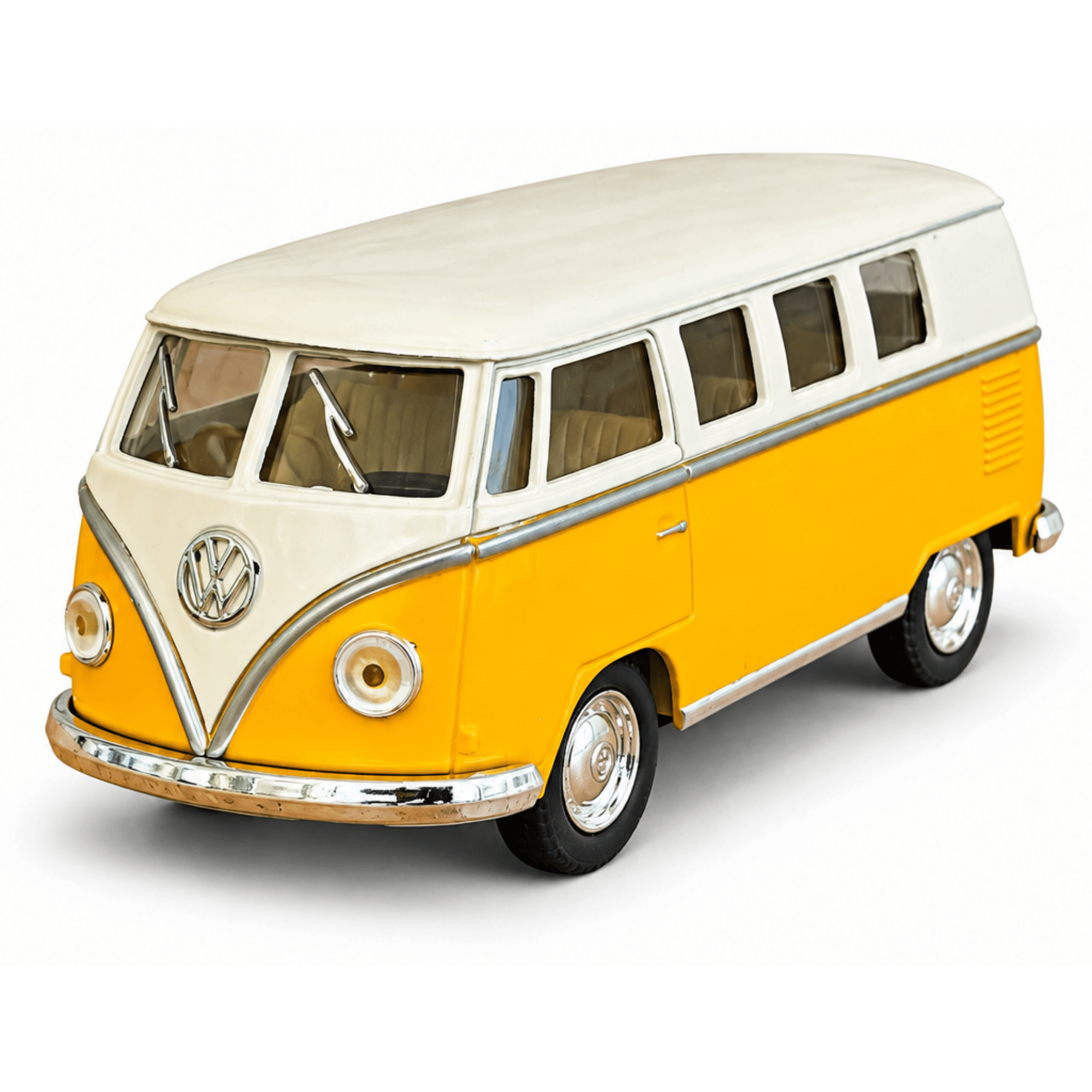 Oyuncak 1962 Volkswagen Klasik Bus 13 cm Die Cast Metal Model Minibüs Çek Bırak Açılır Kapılı Gerçekçi Detaylı (Sarı)
