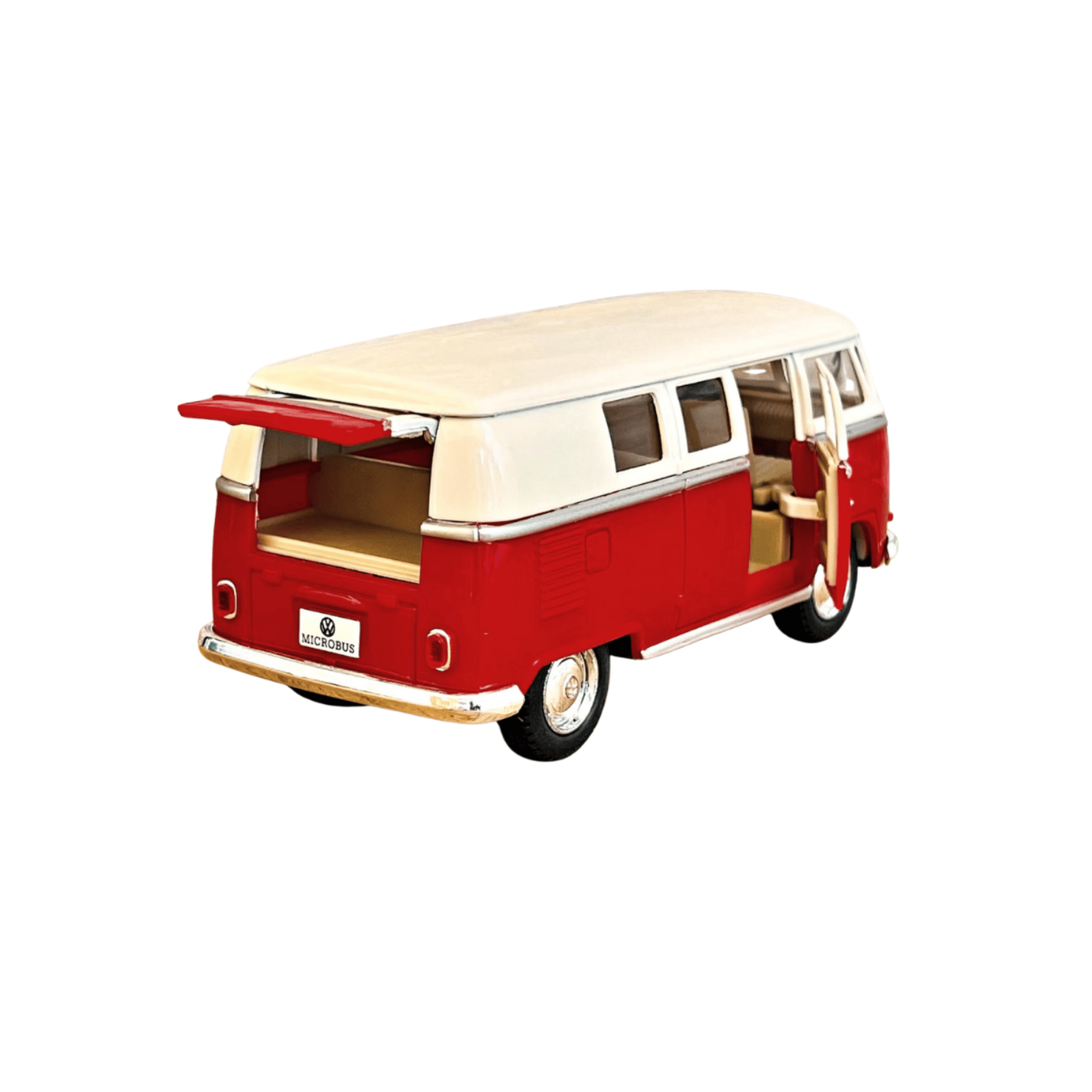 Oyuncak 1962 Volkswagen Klasik Bus 13 cm Die Cast Metal Model Minibüs Çek Bırak Açılır Kapılı Gerçekçi Detaylı (Kırmızı)
