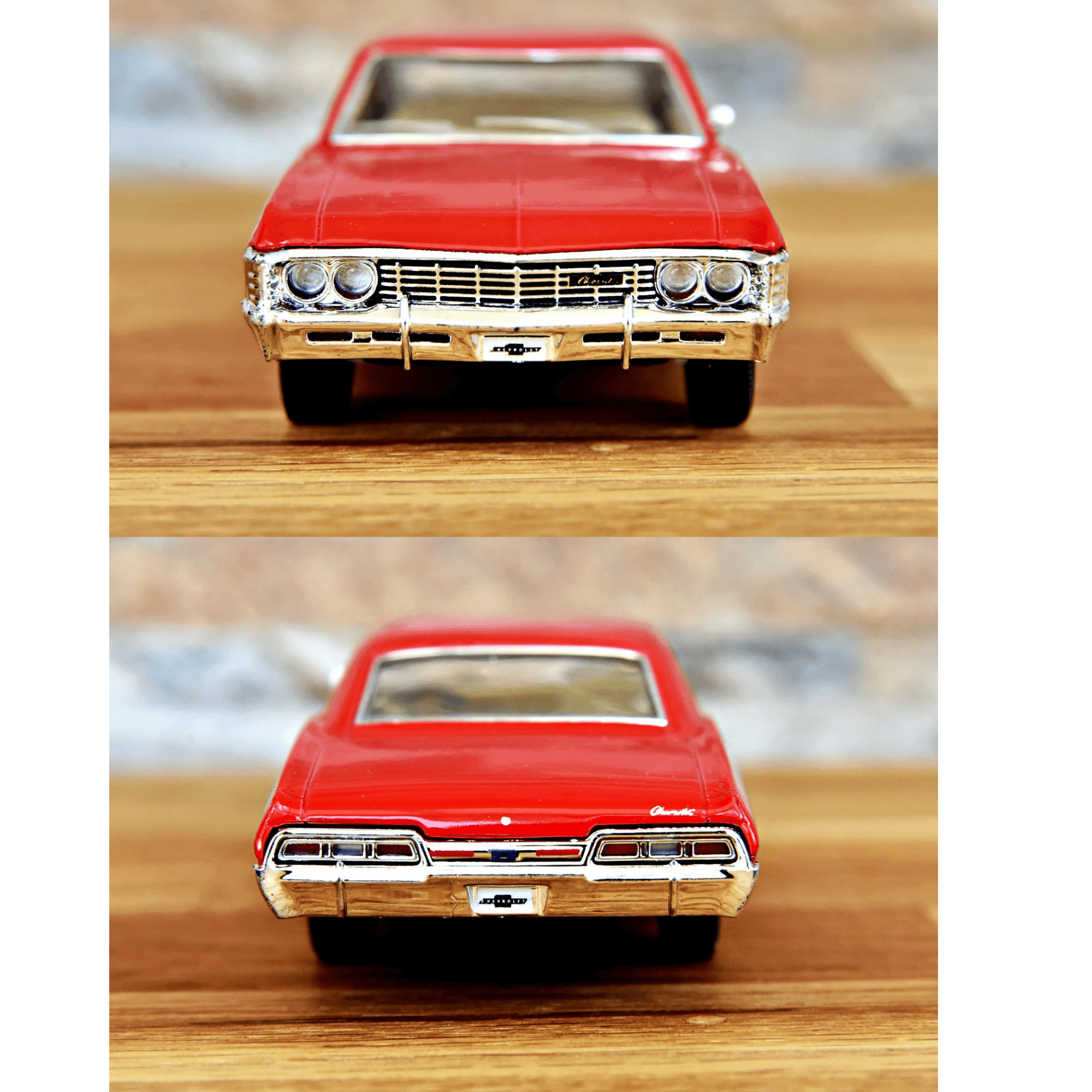 Oyuncak 1967 Chevrolet Impala 1:43 Die Cast Metal Model Araba 12,5 cm Açılır Kapılı Koleksiyonluk Klasik Araba Koleksiyonluk Hediyelik Oyuncak (Kırmızı)
