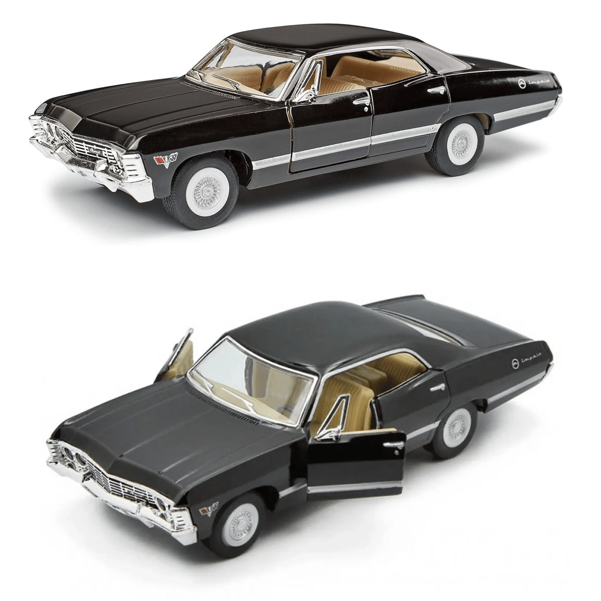 Oyuncak 1967 Chevrolet Impala 1:43 Die Cast Metal Model Araba 12,5 cm Açılır Kapılı Koleksiyonluk Klasik Araba Koleksiyonluk Hediyelik Oyuncak (Siyah)