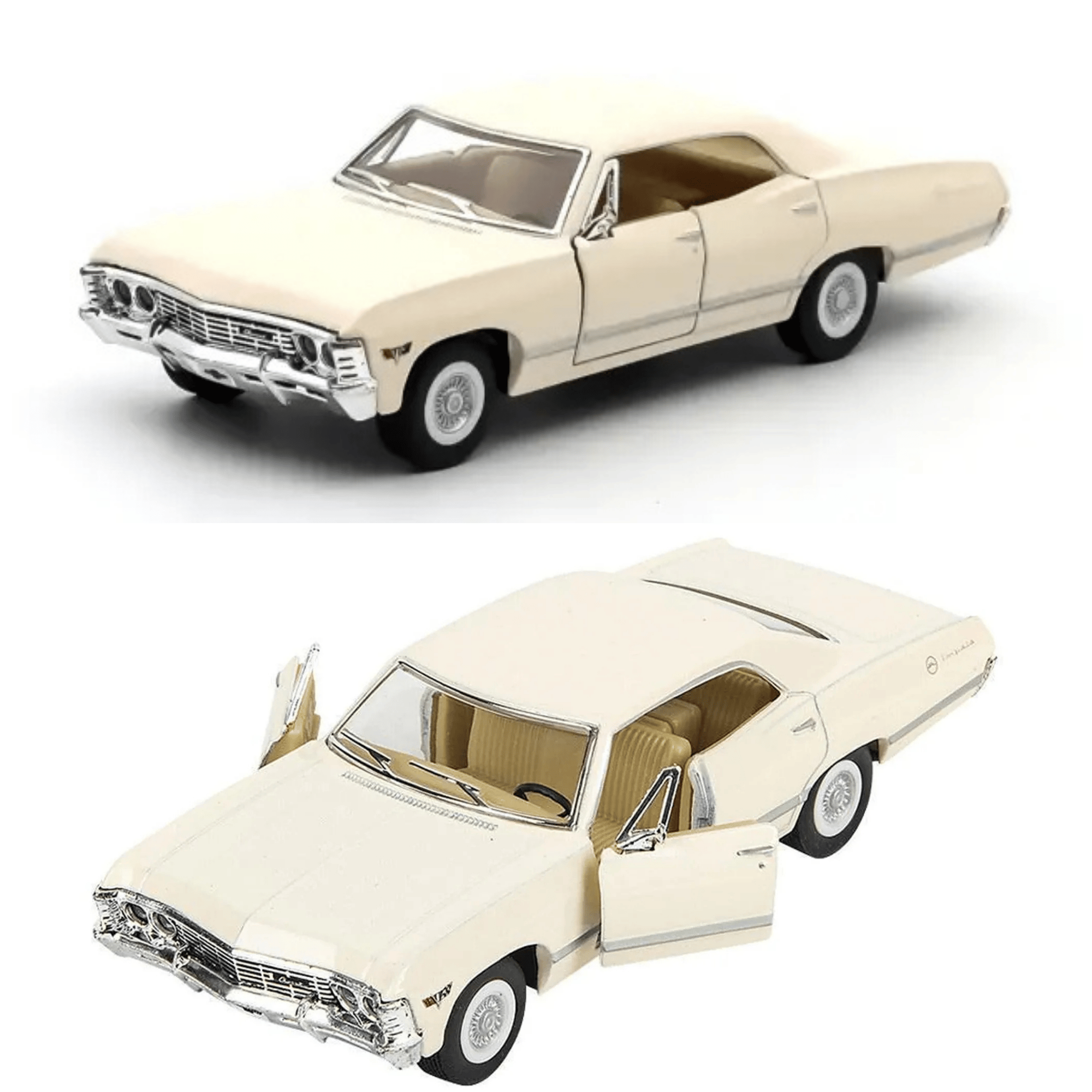 Oyuncak 1967 Chevrolet Impala 1:43 Die Cast Metal Model Araba 12,5 cm Açılır Kapılı Koleksiyonluk Klasik Araba Koleksiyonluk Hediyelik Oyuncak (Beyaz)