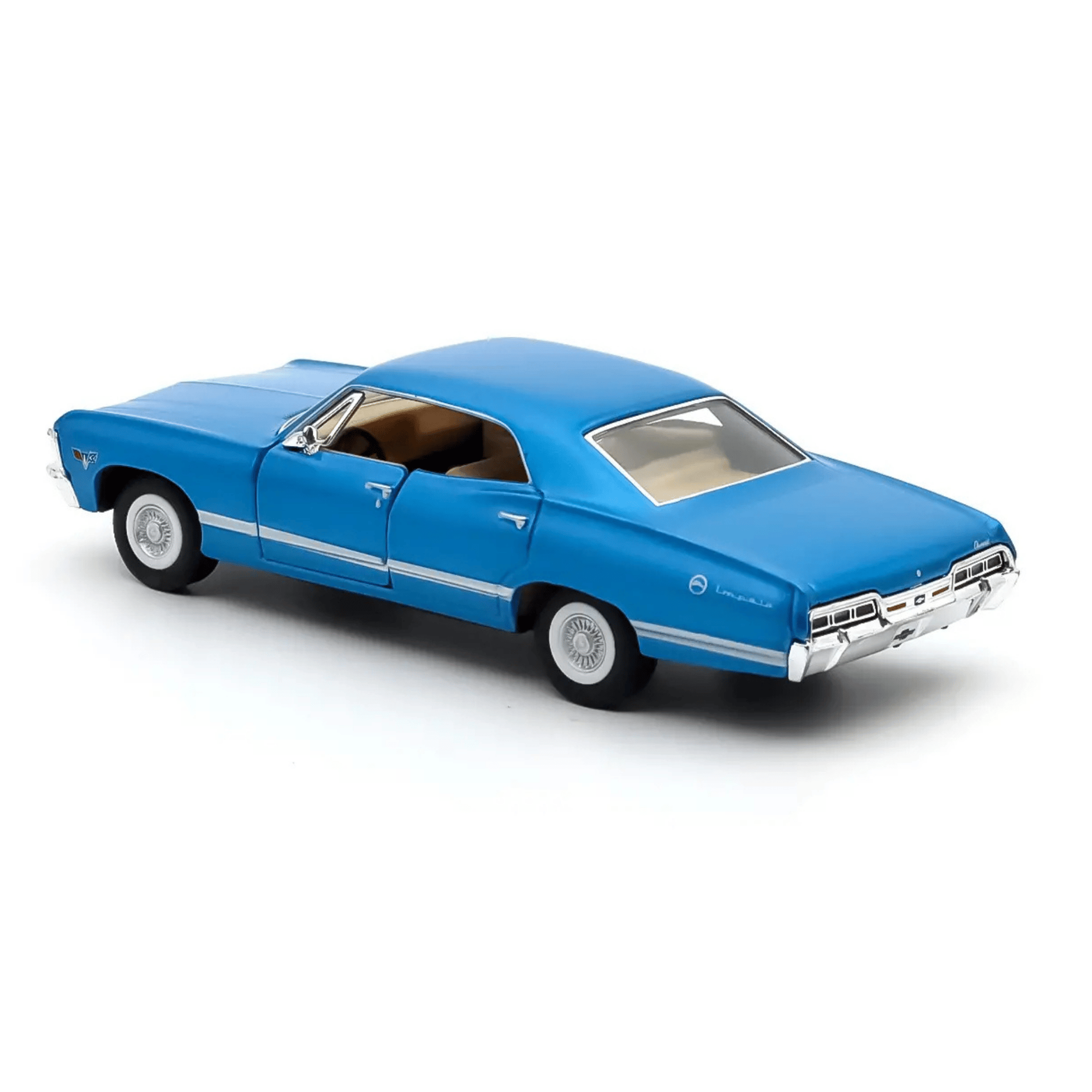 Oyuncak 1967 Chevrolet Impala 1:43 Die Cast Metal Model Araba 12,5 cm Açılır Kapılı Koleksiyonluk Klasik Araba Koleksiyonluk Hediyelik Oyuncak (Mavi)