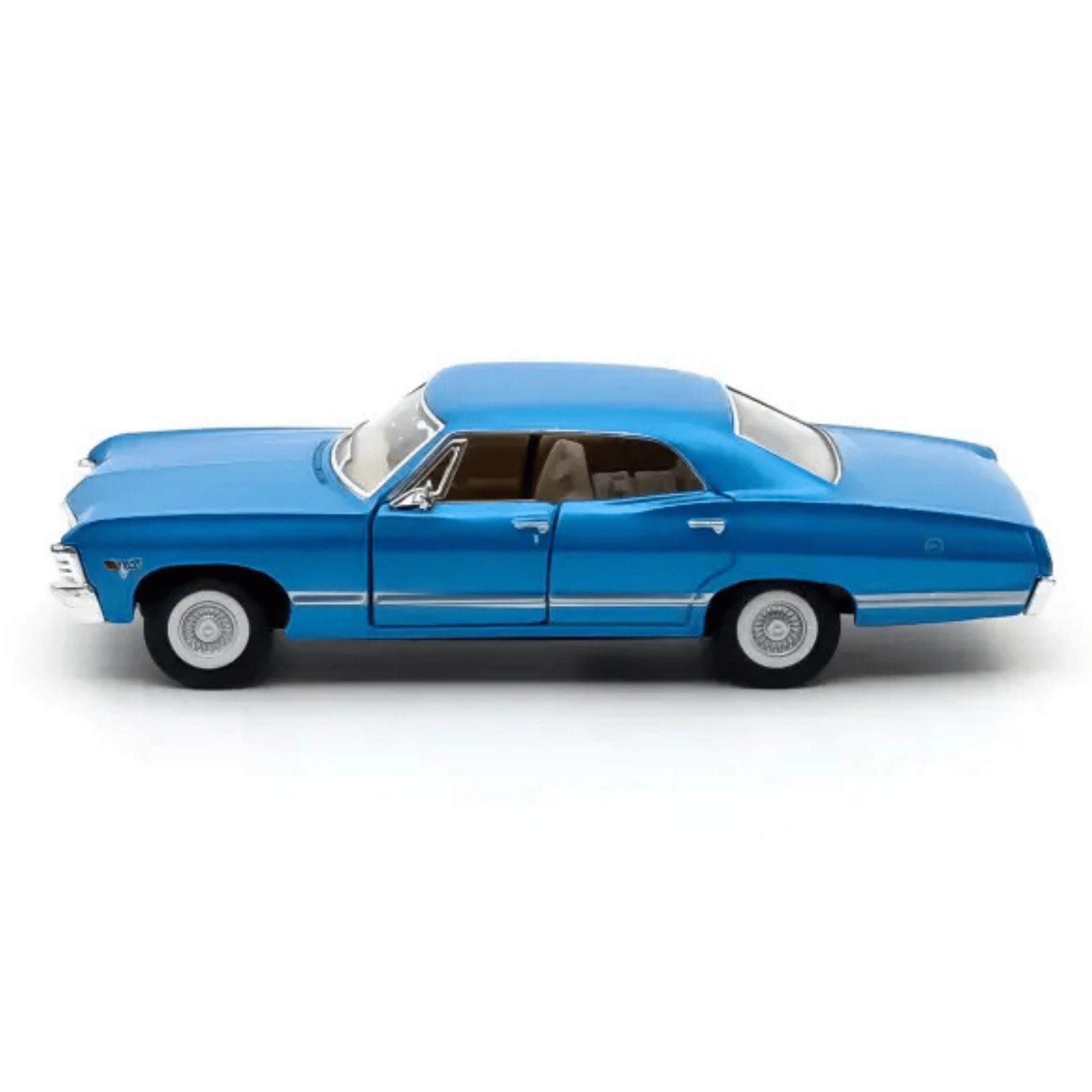 Oyuncak 1967 Chevrolet Impala 1:43 Die Cast Metal Model Araba 12,5 cm Açılır Kapılı Koleksiyonluk Klasik Araba Koleksiyonluk Hediyelik Oyuncak (Mavi)