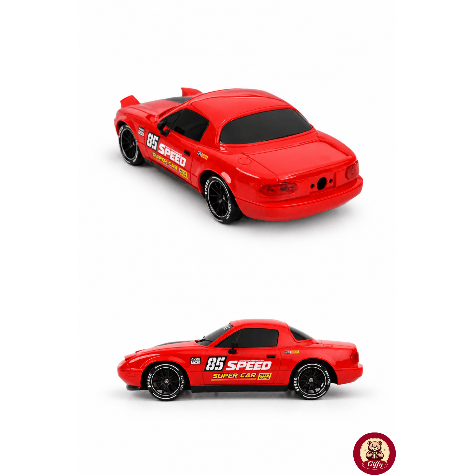 Oyuncak 2.4 GhZ Uzaktan Kumandalı 4x4 Drift RC Araba Açılır Kapanır Pop-Up Farlı Buhar Efektli Şarjlı LED Işıklı Hız Ayarlı Gaz Hassasiyetli Yarış Arabası (Kırmızı)