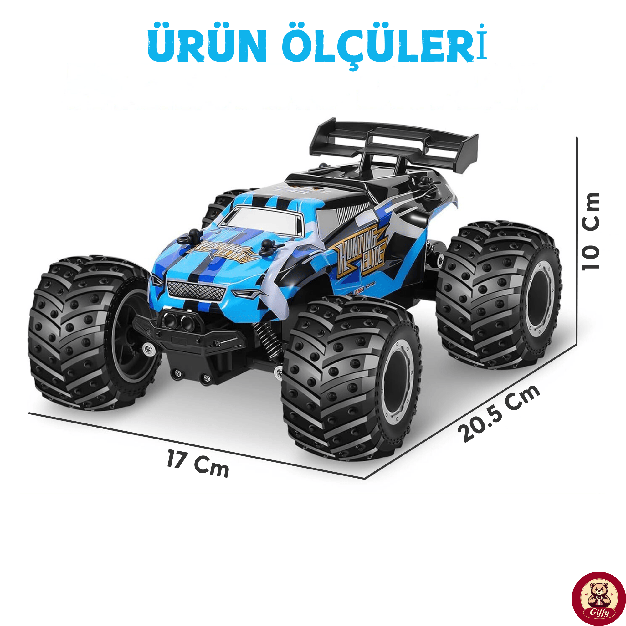 Oyuncak 2.4 GHz Uzaktan Kumandalı Şarjlı Led Işıklı Drift Atan 15 Km Hız Off Road 45 Dk Batarya (Mavi)