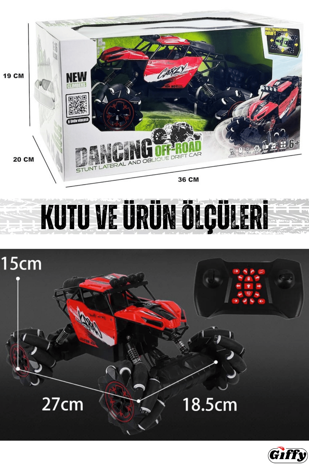 Oyuncak 2.4 Uzaktan Kumandalı 4X4 Full Fonksiyon Drif Atabilen Şarjlı Off Road Arazi Arabası 1:16