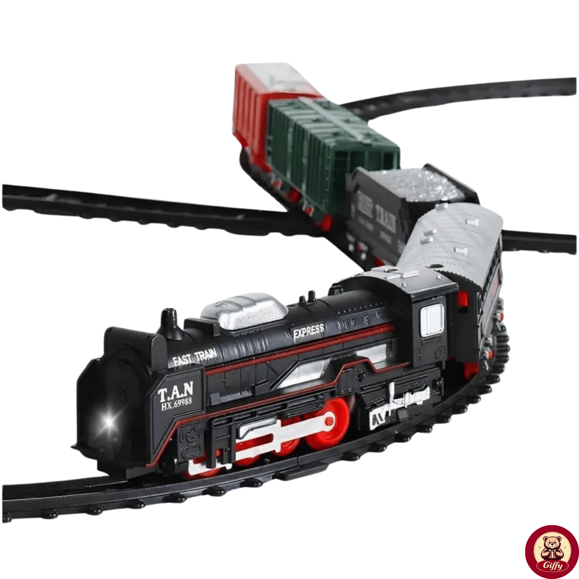 Oyuncak 23 Parça Işıklı Klasik Tren Seti 96 Cm 3 Farklı Ray Modeli Pilli Retro Tren 8 Olan Tren