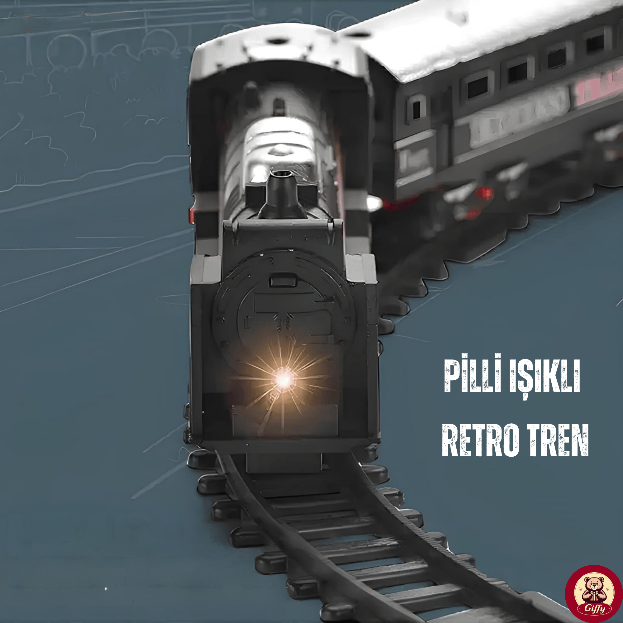 Oyuncak 23 Parça Işıklı Klasik Tren Seti 96 Cm 3 Farklı Ray Modeli Pilli Retro Tren 8 Olan Tren