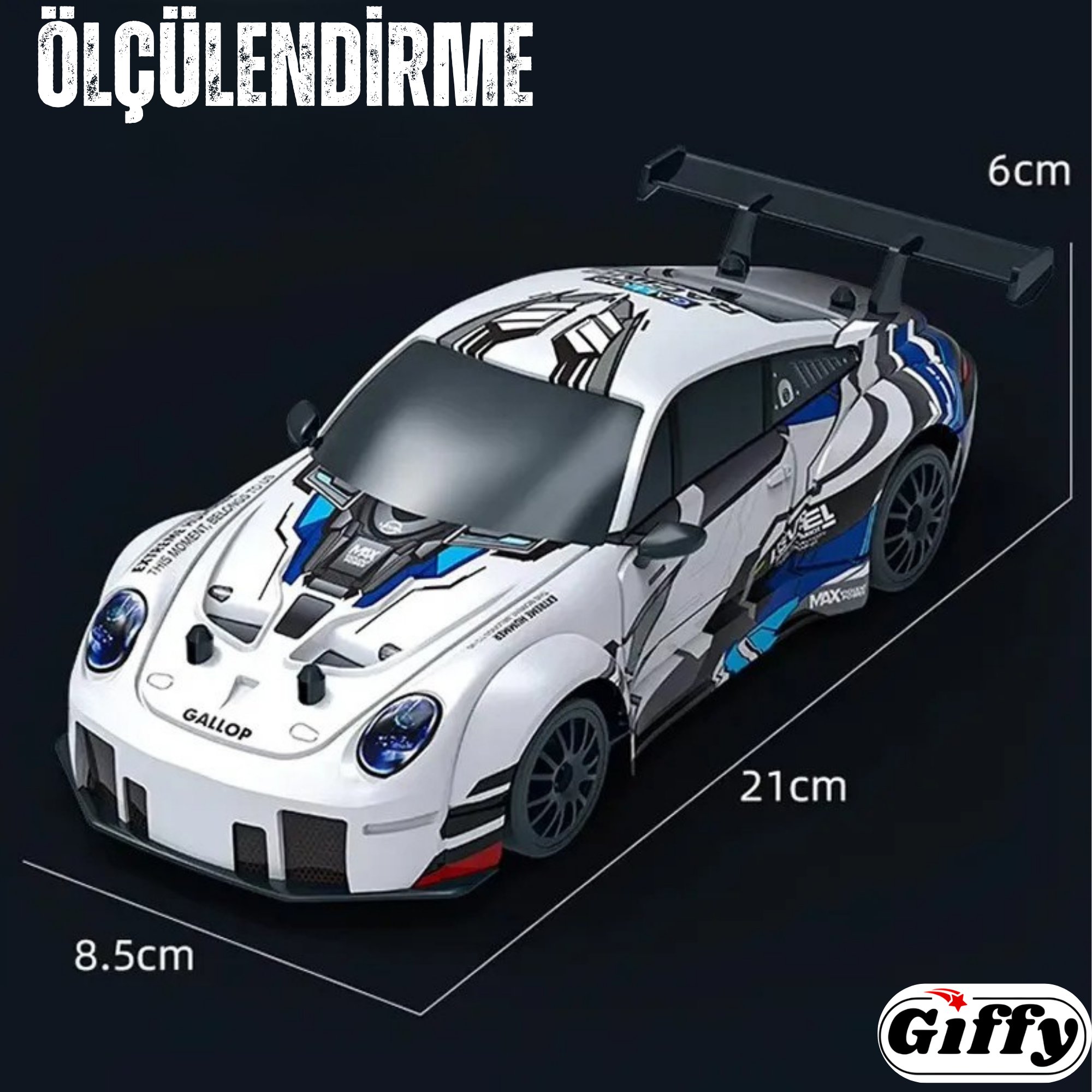 Oyuncak 4x4 Uzaktan Kumandalı RC Drift Arabası, Şarjlı, Işıklı, Full Fonksiyon,Drift Atabilen, Kuka