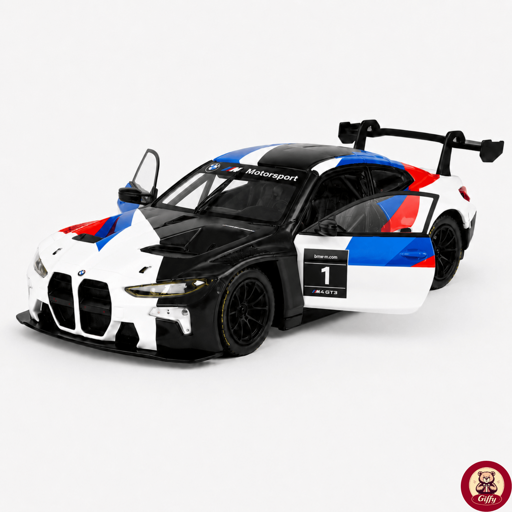 Oyuncak BMW-M4 GT3 Model Die Cast Model Araba Kutulu Metal Gövde Gerçekçi Görünüm Koleksiyon Ürünü 1:24 Ölçek