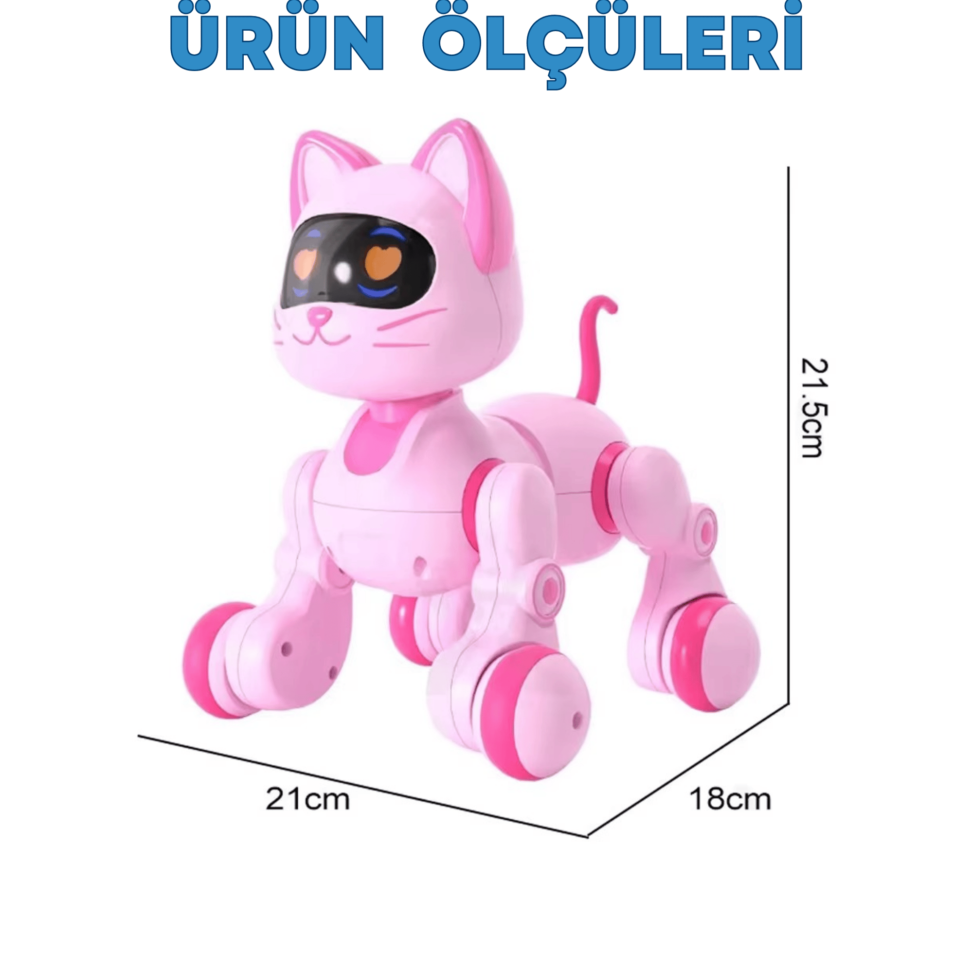 Oyuncak Full Fonksiyon Uzaktan Kumandalı El Sensörlü Şarjlı Işıklı Müzikli Dansçı Robot Kedi