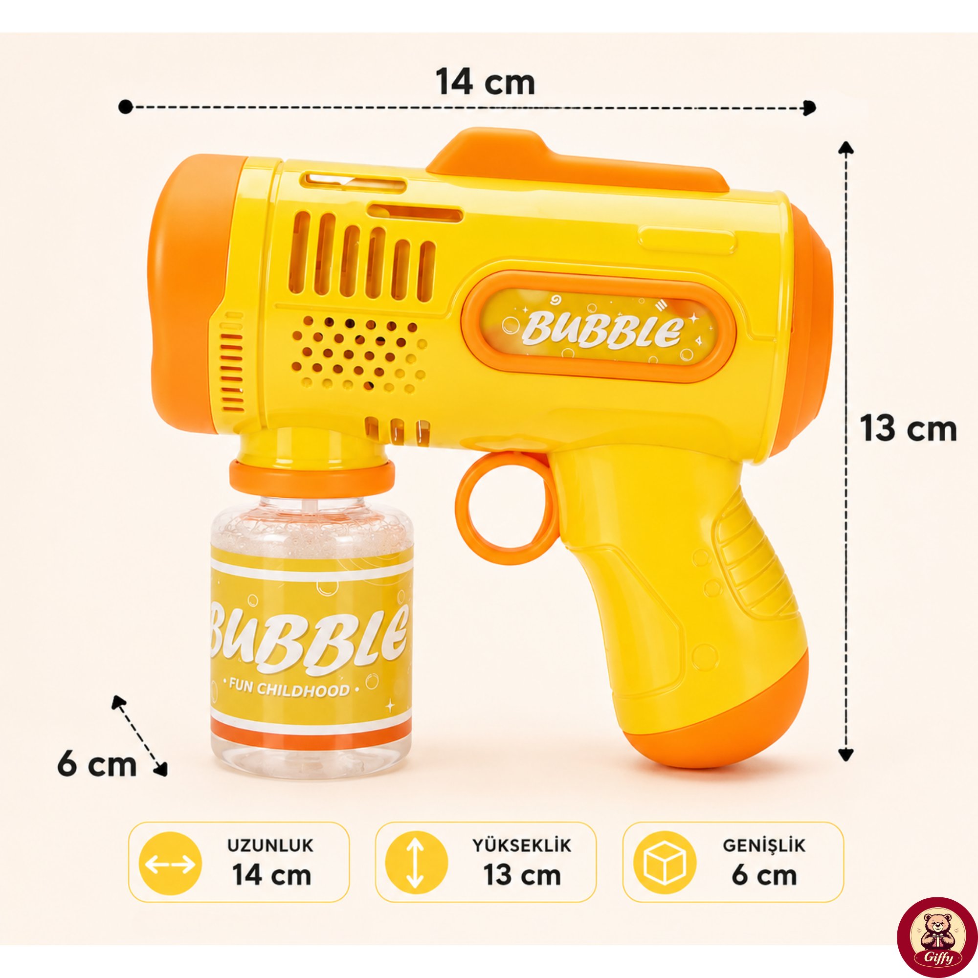 Oyuncak Işıklı Otomatik Köpük Tabancası Bubble Gun 5000+ Köpük