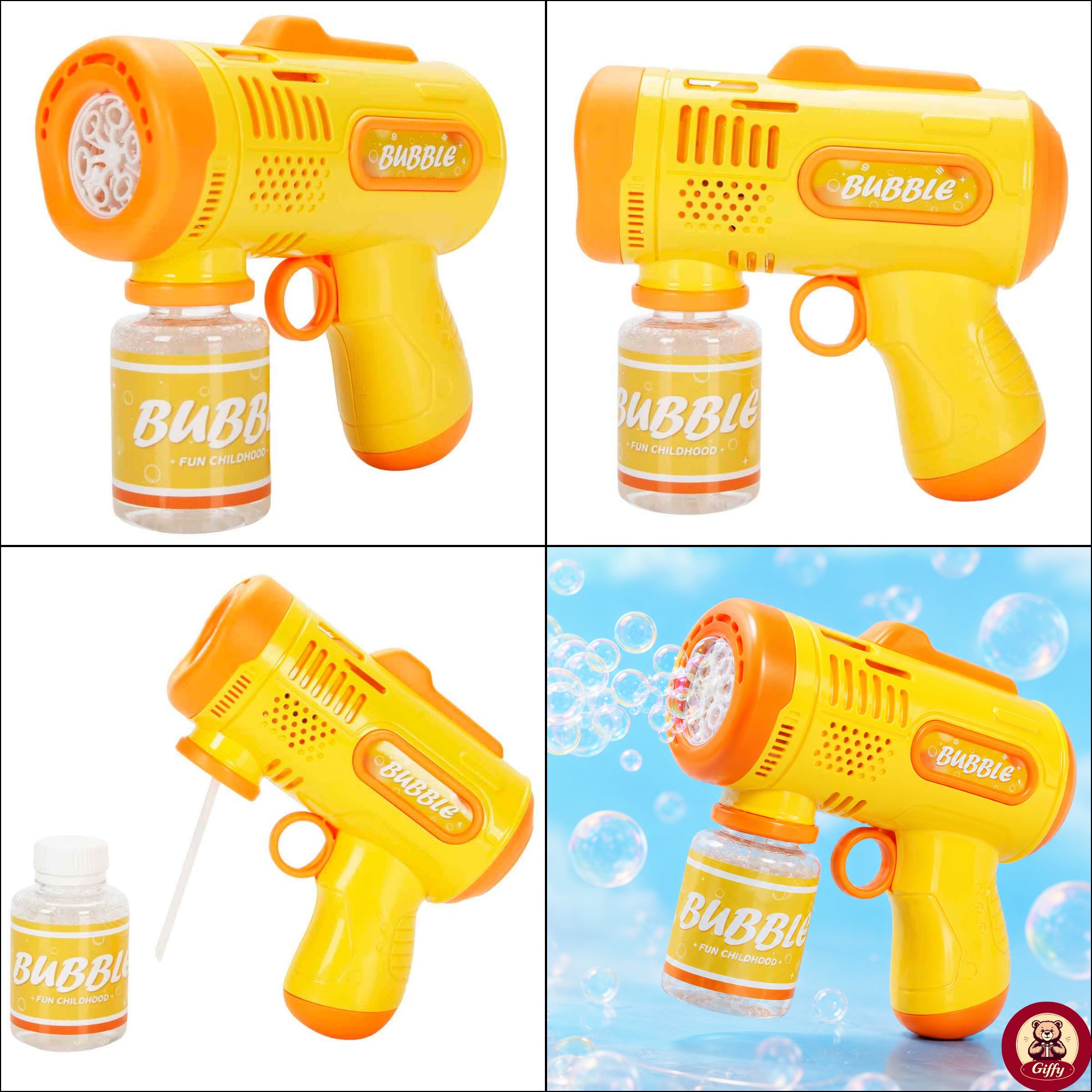 Oyuncak Işıklı Otomatik Köpük Tabancası Bubble Gun 5000+ Köpük
