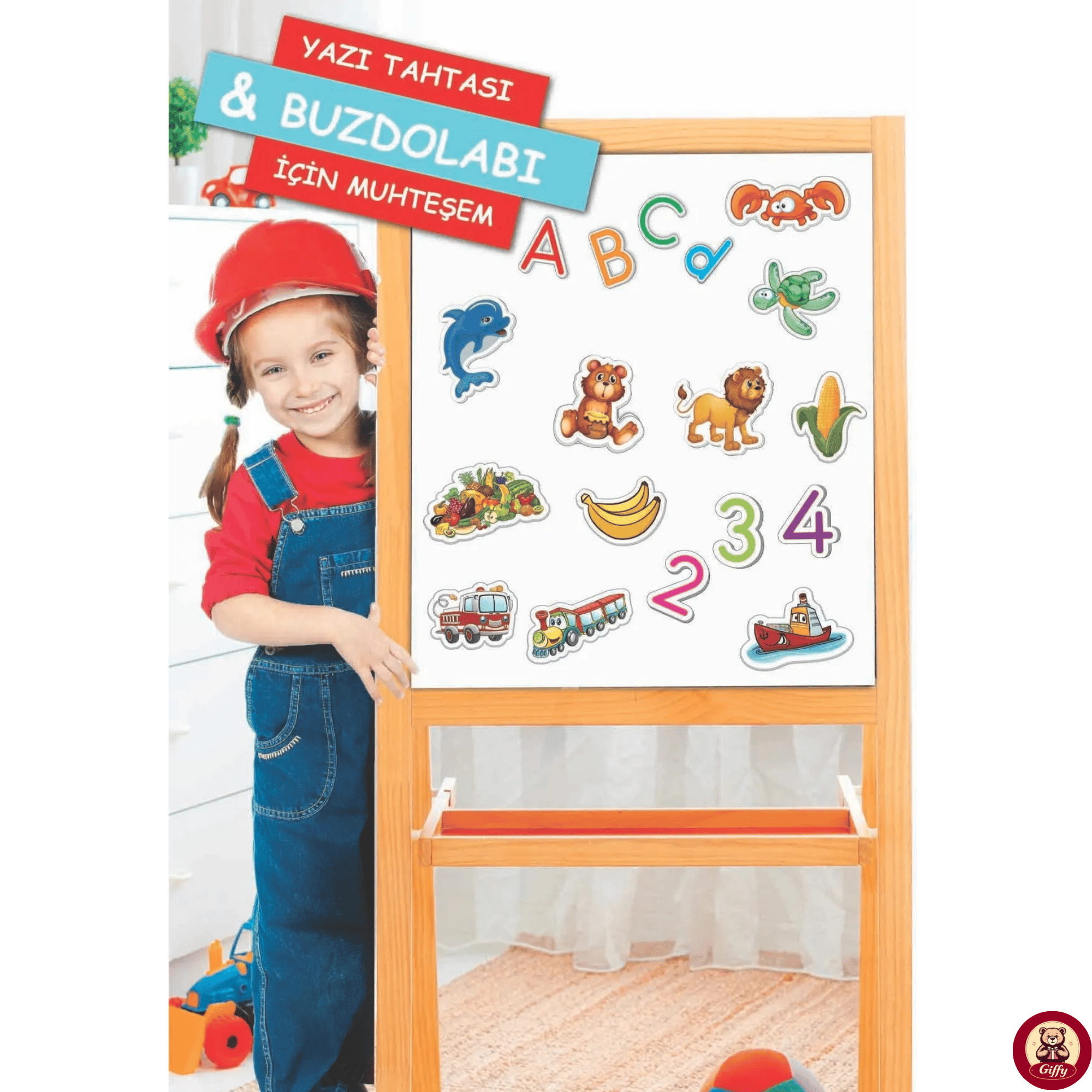 Oyuncak Manyetik Mıknatıslı 30 Parça Hayvanlar ve 26 Parça Sebze Meyveler Eğitici Set Magnet