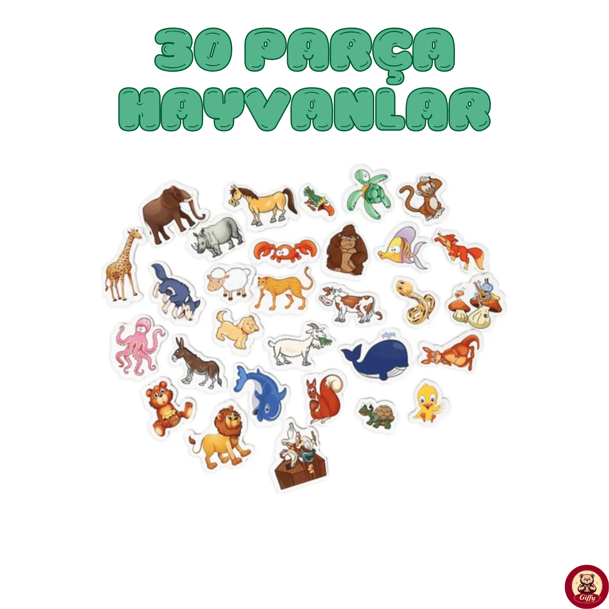 Oyuncak Manyetik Mıknatıslı 51 Parça Sayılar 30 Parça Hayvanlar 66 Parça Harfler 26 Prça Meyve Sebze
