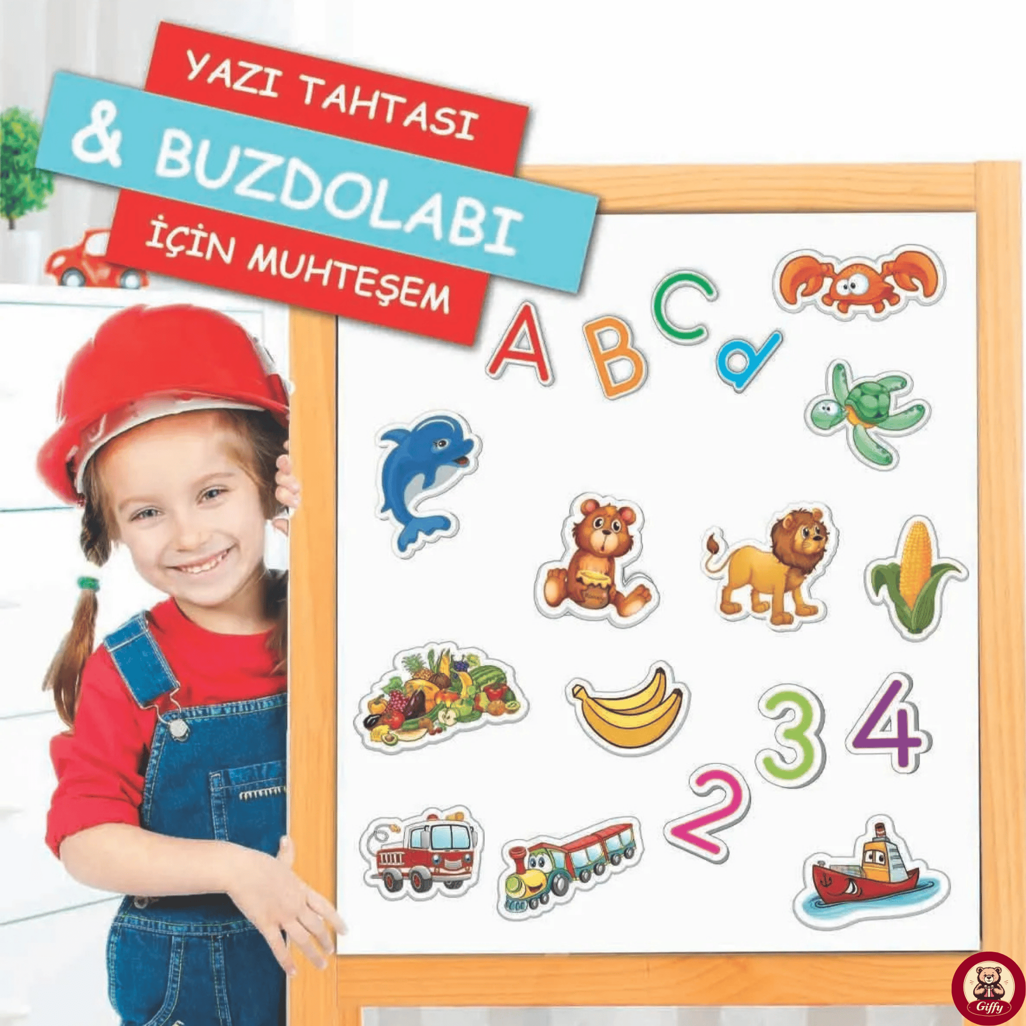 Oyuncak Manyetik Mıknatıslı Türkçe - İngilizce Harfler ve Sayılar Eğitici Alfabe ve Sayı Magnet