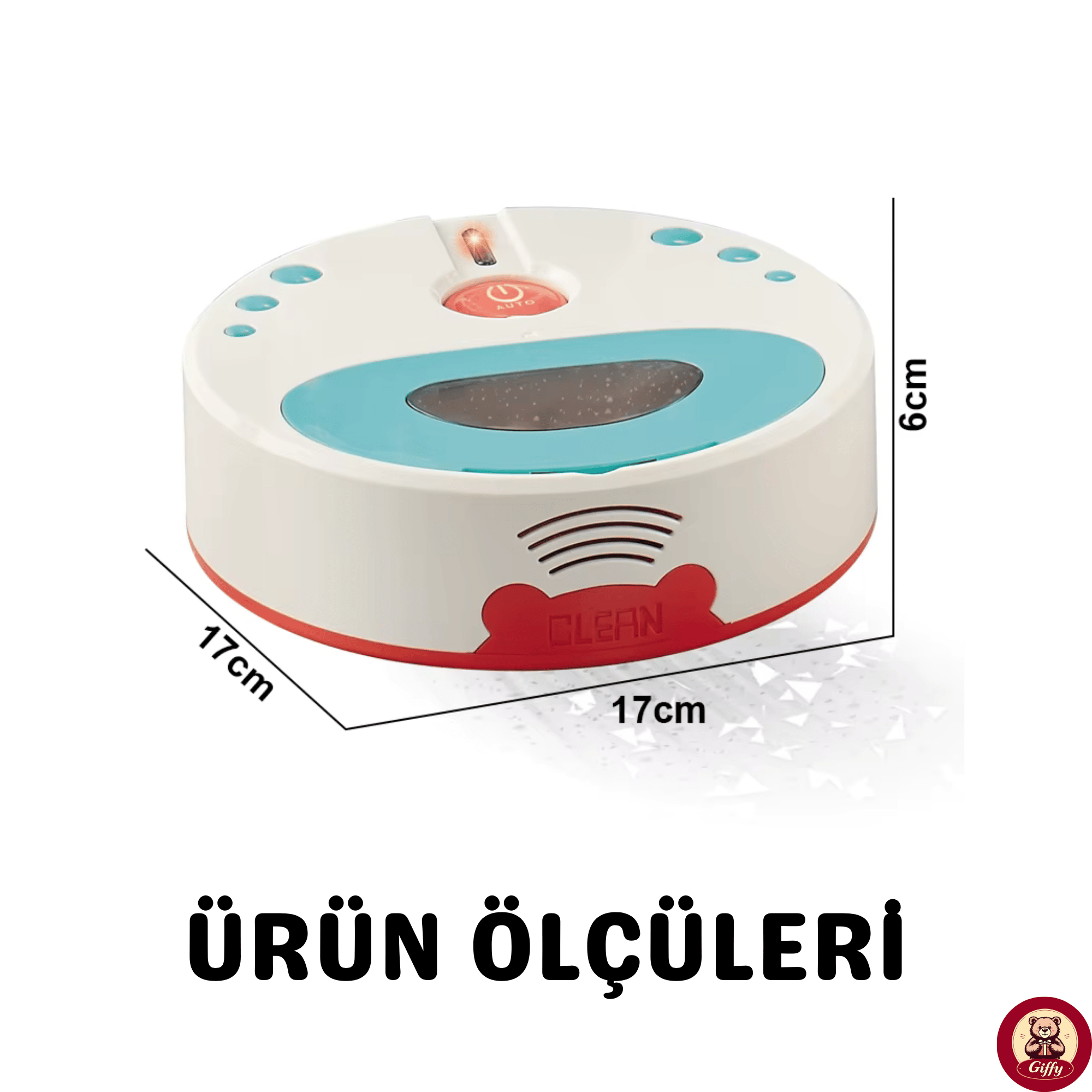 Oyuncak Pilli Robot Süpürge Sesli Ve Işıklı Gerçek Süpürme Özelliği Ve Farklı Yönlere Giden Robot