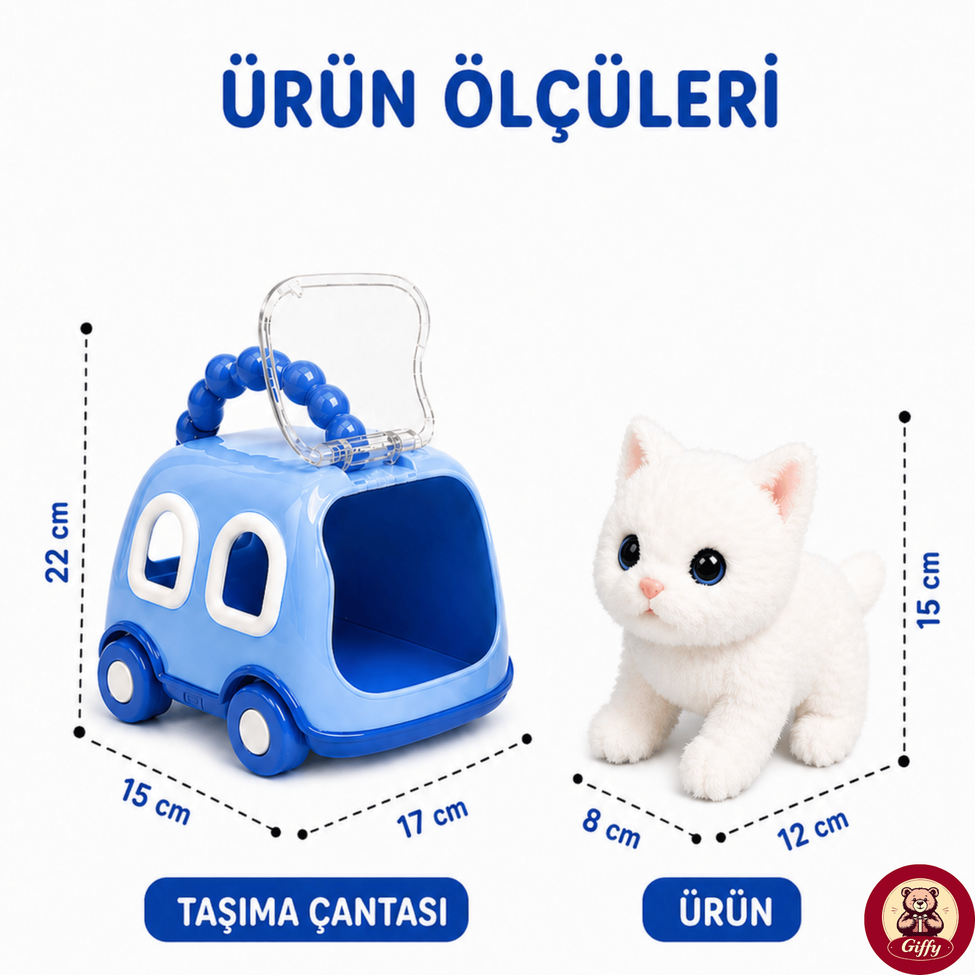 Oyuncak Tavşan Taşıma Çantalı Sesli Hareketli Pilli, Emekleme Oyuncağı Aksesuarlı Çocuklar İçin Eğitici Hayvan Sevgisi (Mavi)
