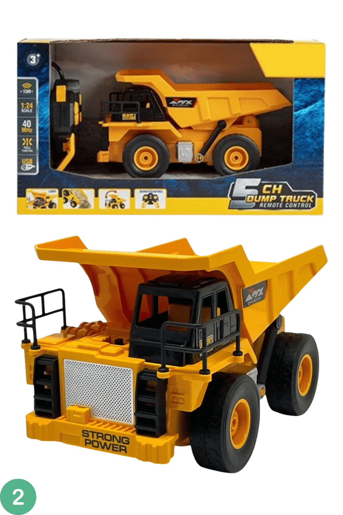 Oyuncak Uzaktan Kumandalı Buharlı Forklift ve Damperi Hareketli Kamyon Şarjlı Sesli Işıklı Set