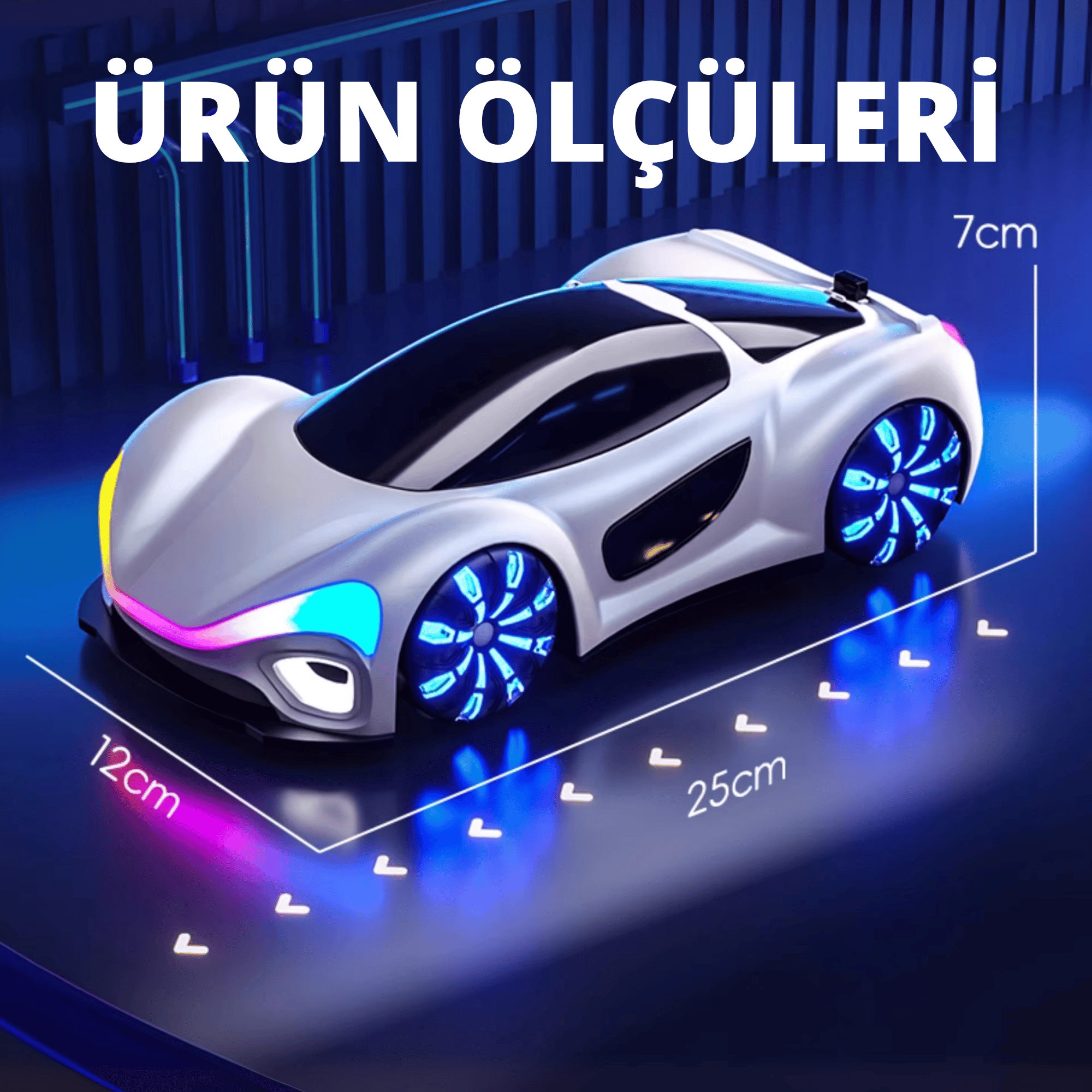 Oyuncak Uzaktan Kumandalı Şarjlı Elektrikli Araba 4X4 Şarj İstasyonlu Led Işıklı Sesli Müzikli RC (Beyaz)