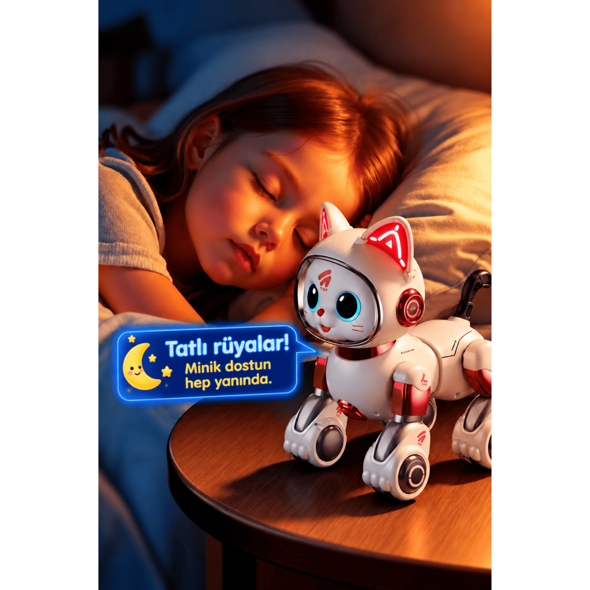 Oyuncak Uzaktan Kumandalı Sensörlü Akıllı Robot Kedi İngilizce Sesli Komutlu Şarjlı Işıklı Sesli Dans Eden Programlanabilir Full Fonksiyon RC Kedi (Pembe)