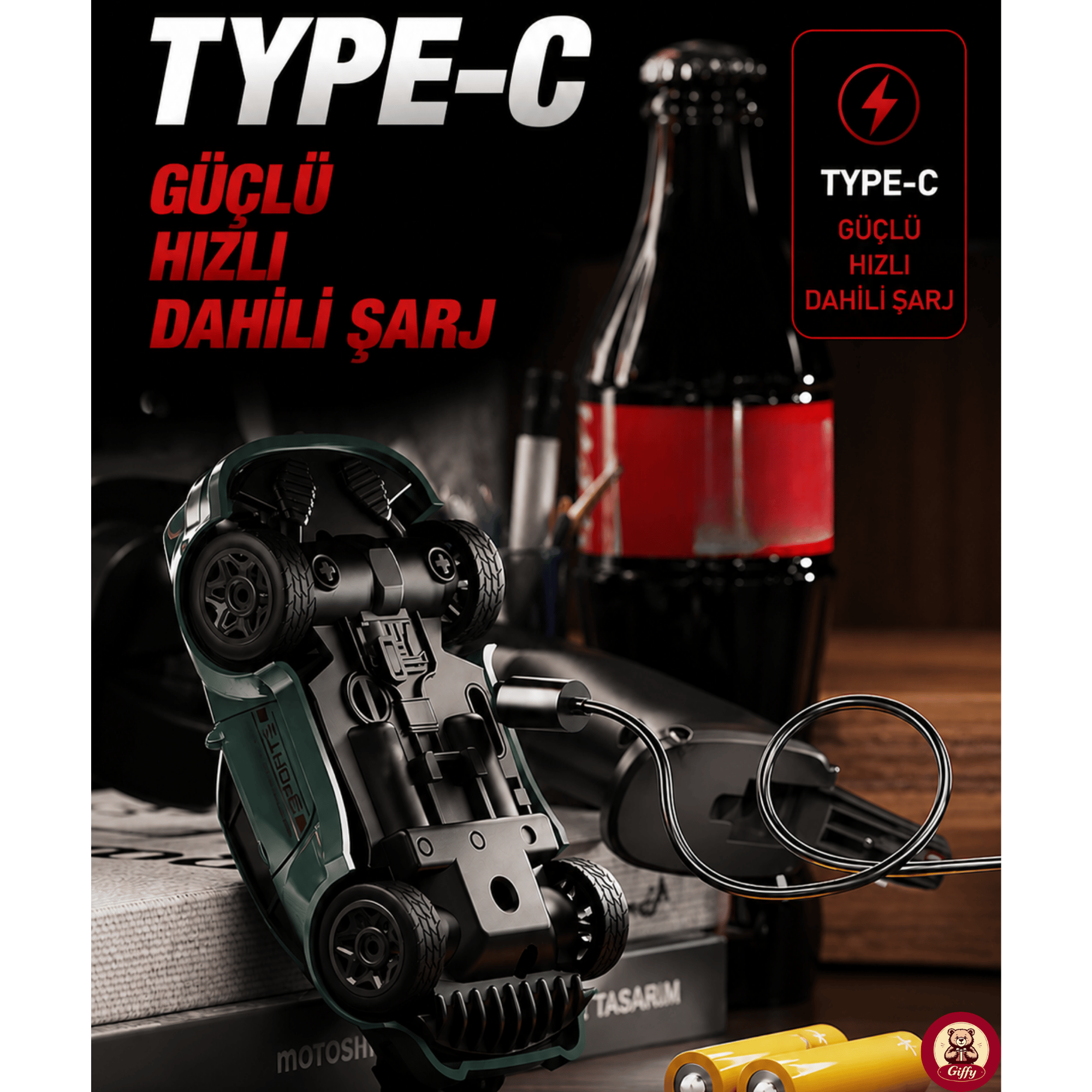Uzaktan Kumandalı Mini Drift BMW EVO30 Model Araba Dahili Şarjlı Işıklı 4x4 Taşıma Kumandalı Hız Hassasiyetli ve Kademeli ,Kuka ve Drift Tekerleri HEDİYE 1:43 Ölçek (Beyaz)