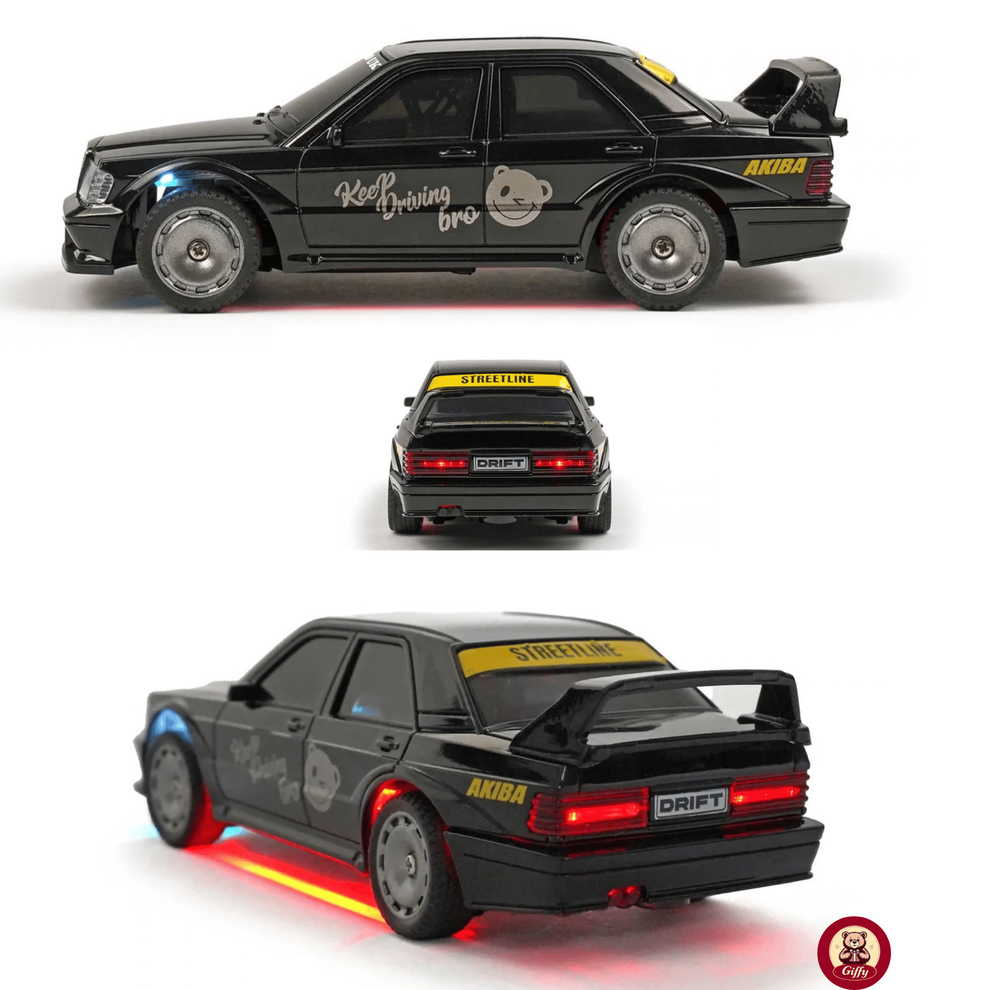 Uzaktan Kumandalı Mini Drift BMW EVO30 Model Araba Dahili Şarjlı Işıklı 4x4 Taşıma Kumandalı Hız Hassasiyetli ve Kademeli ,Kuka ve Drift Tekerleri HEDİYE 1:43 Ölçek (Siyah)