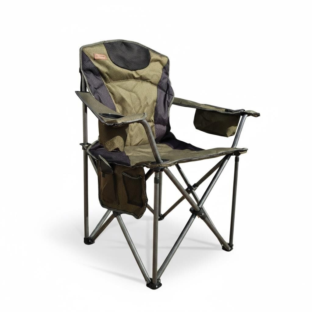 2 adet AlphaBack R108 Katlanır Kamp Sandalyesi Shadow Moss + Kamp Masası Seti