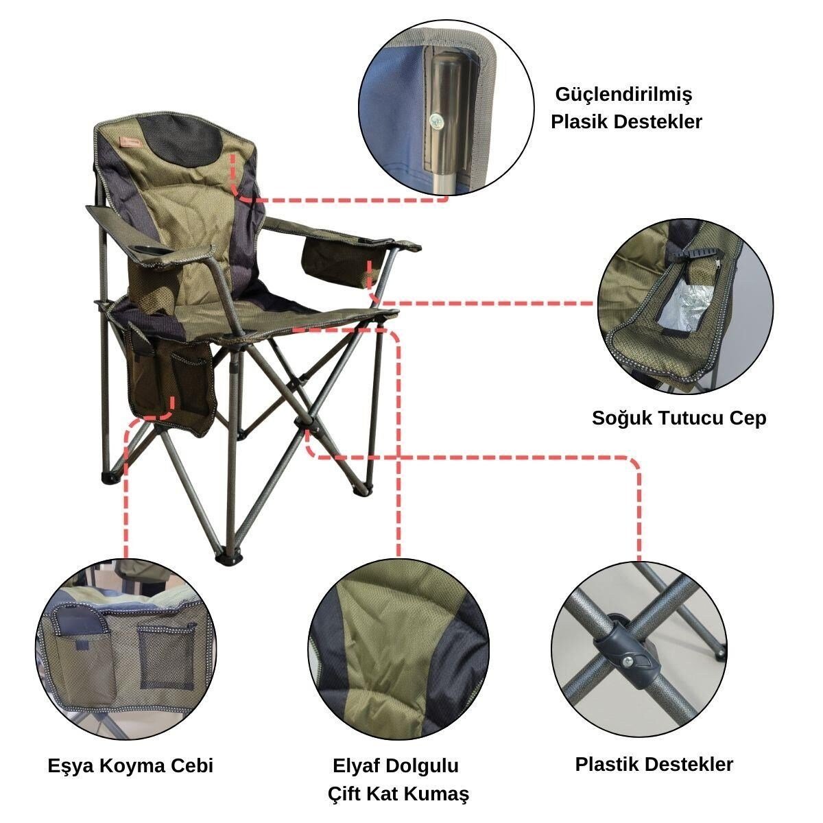 AlphaBack R108 Katlanır Kamp Sandalyesi Shadow Moss