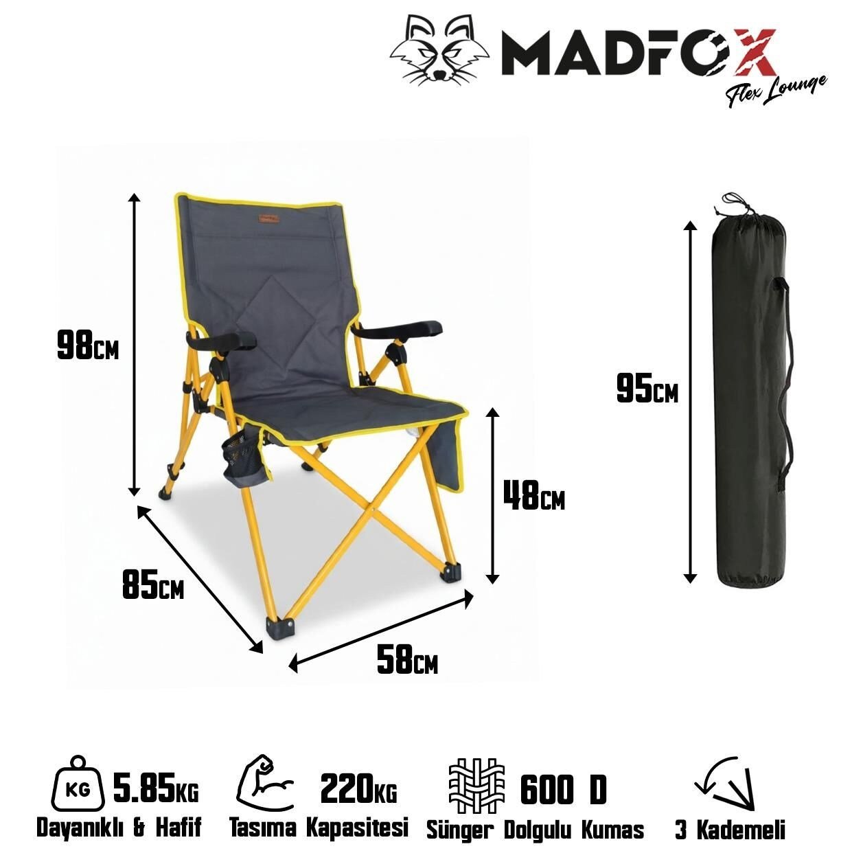 FlexLounge 3X Katlanabilir Kamp Sandalyesi