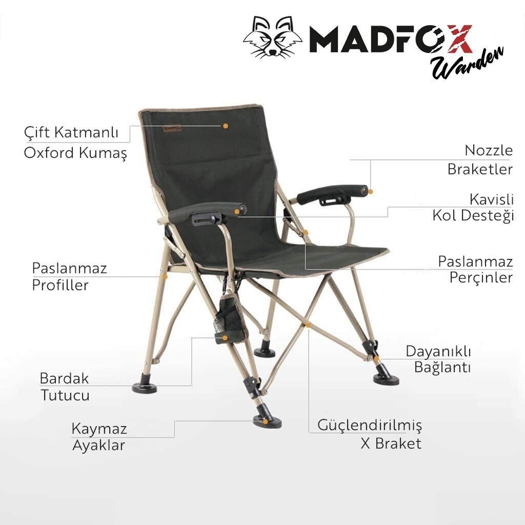 Warden Katlanır Kamp Sandalyesi YEŞİL + Kamp Masası Seti