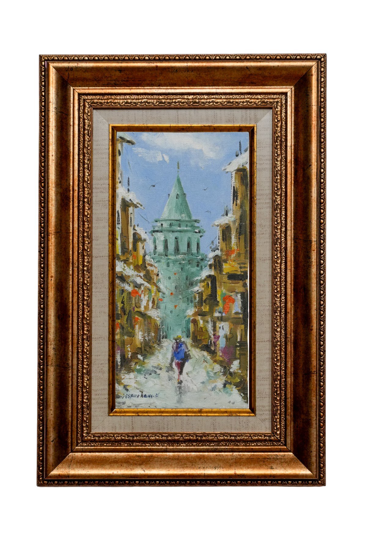 Galata Kulesi Kış Manzarası Yağlı Boya Tablo