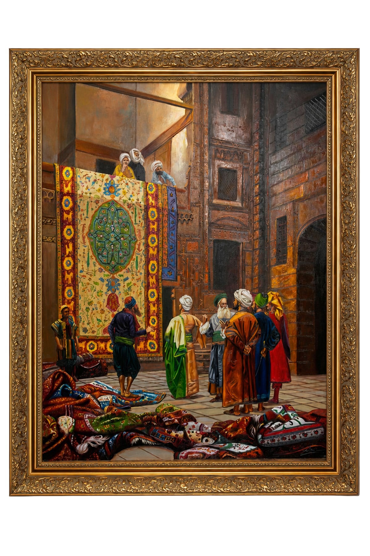Osmanlı Çarşısında Halı ve Kilim Satıcıları Yağlı Boya Tablo