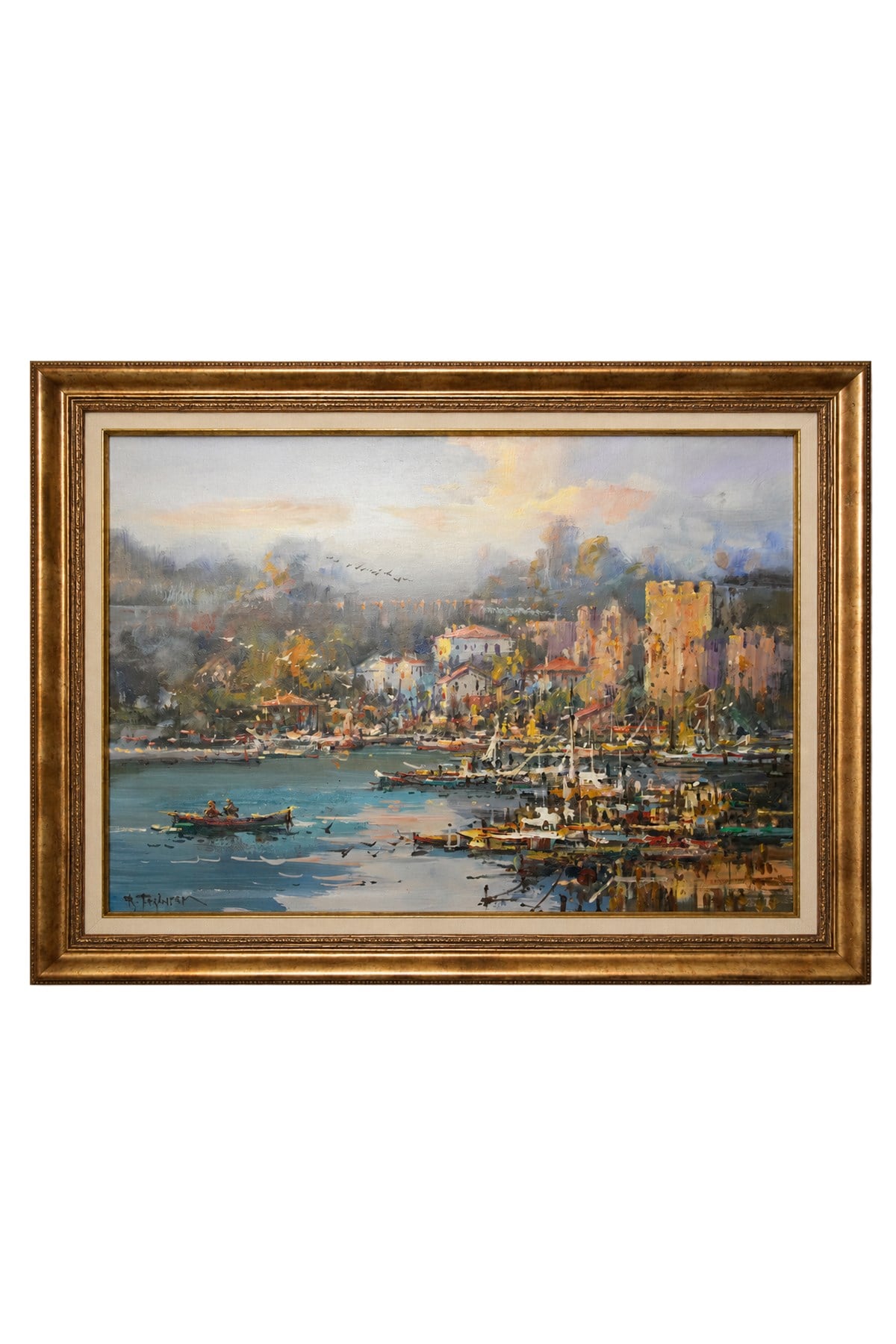 Remzi Taşkıran İstanbul Liman Manzarası Tablo