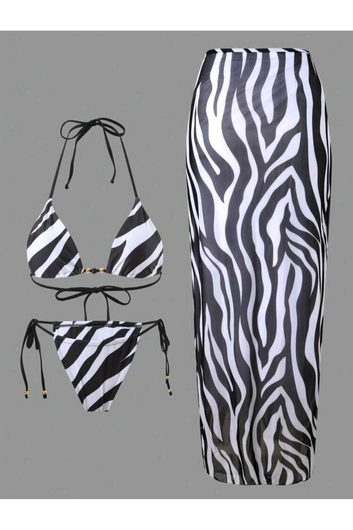 Belila zebra bikini pareo set