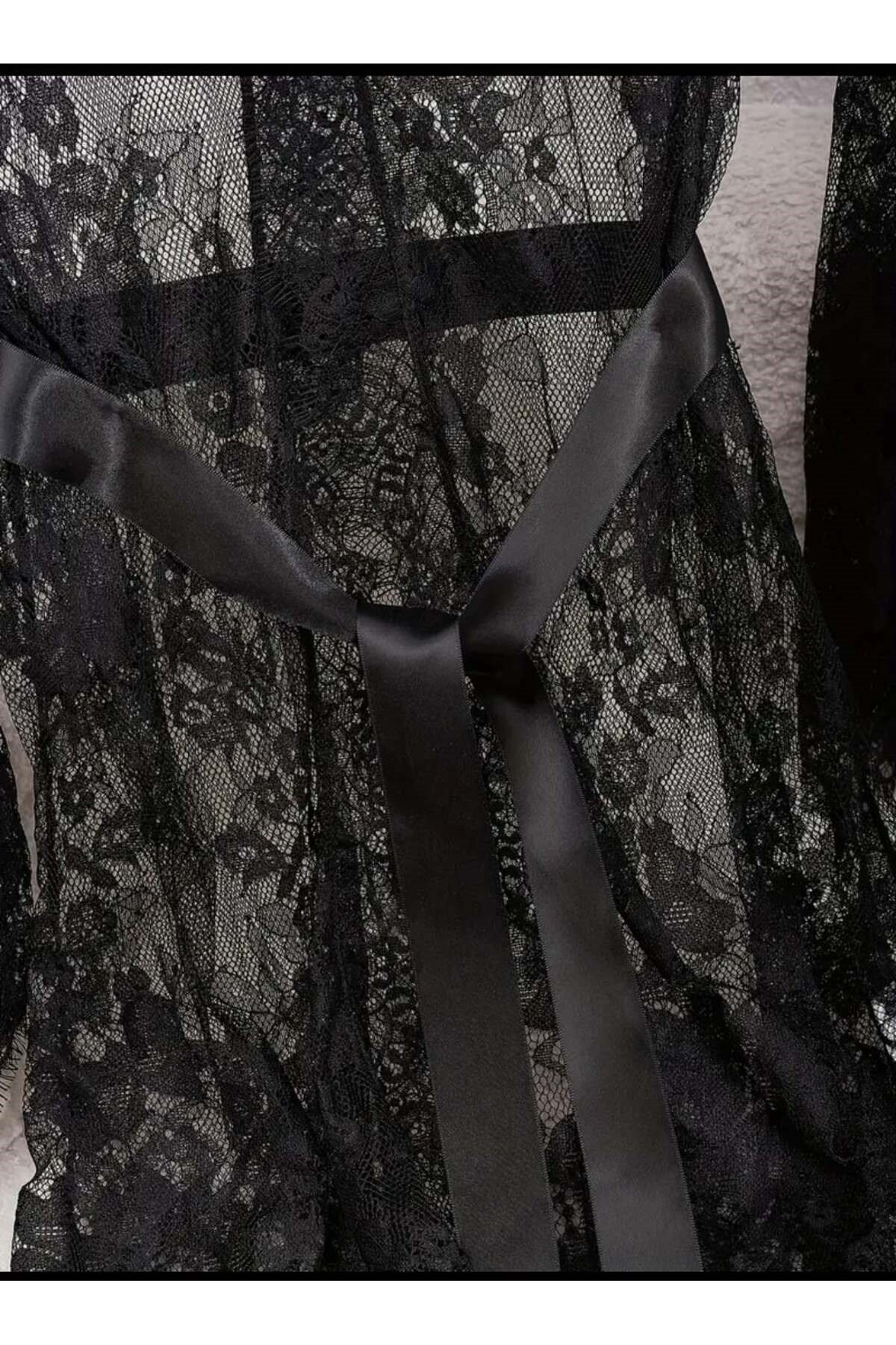 Çiçek dantelli pareo kuşak set