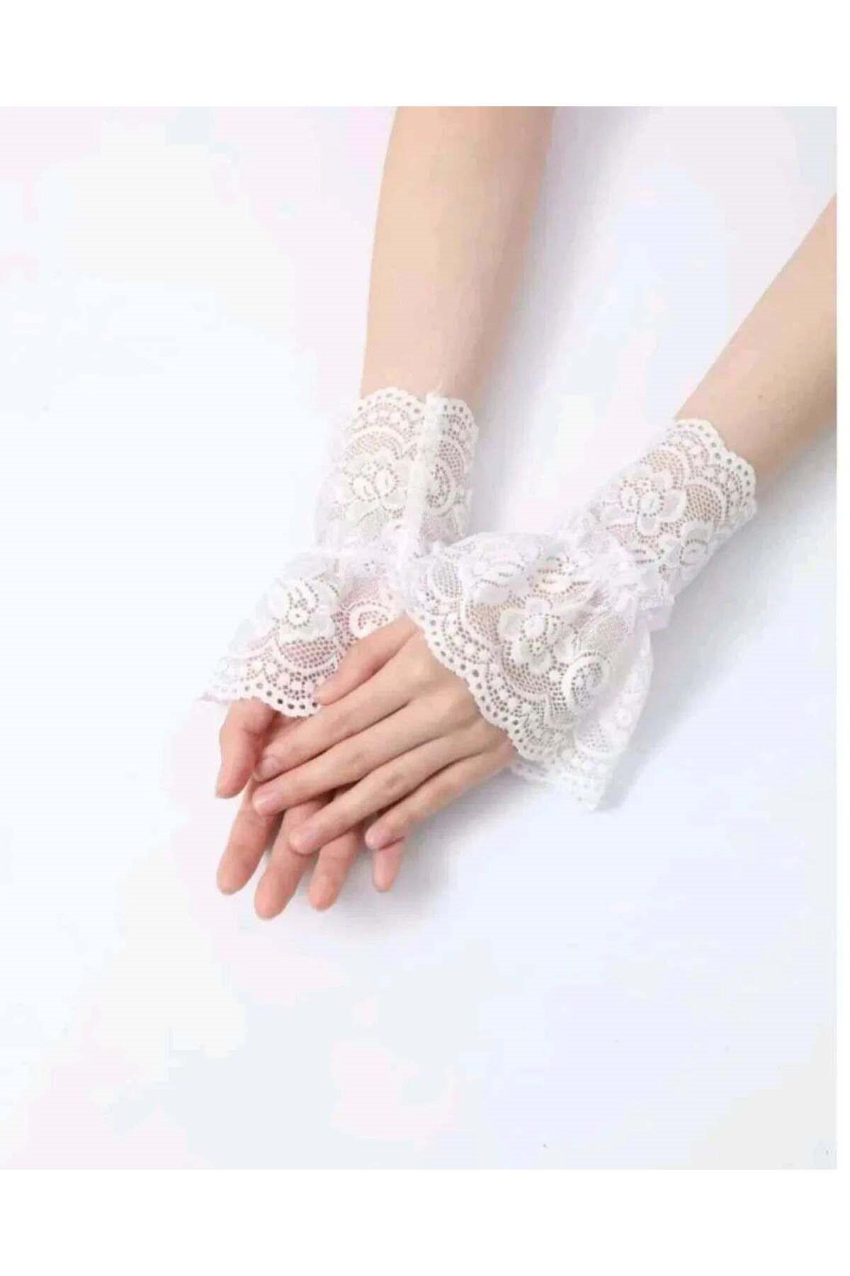 Dantel detaylı eldiven