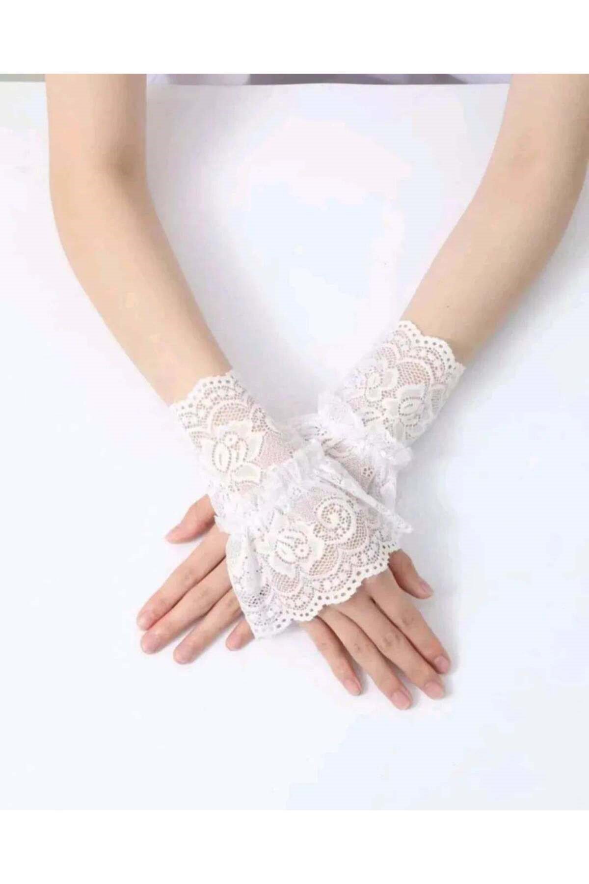 Dantel detaylı eldiven