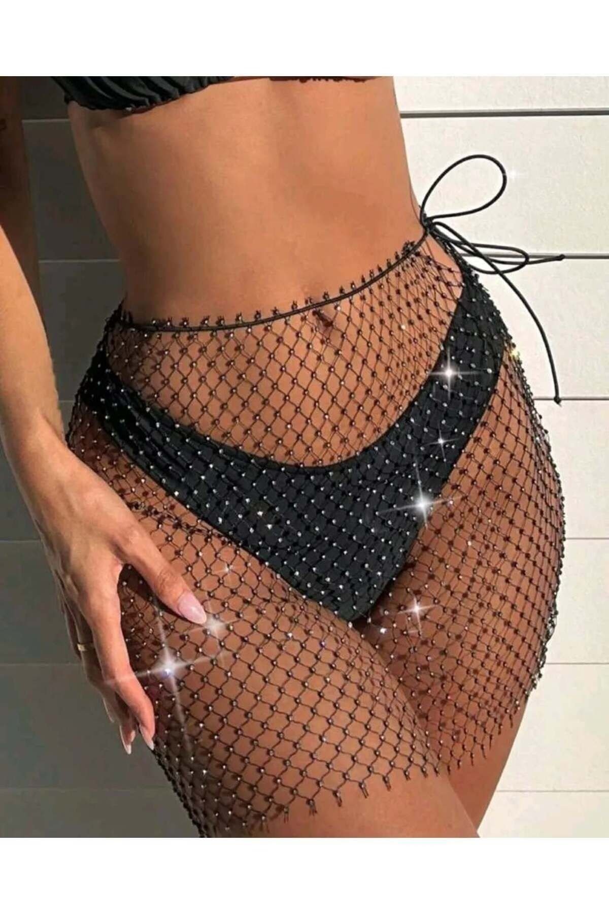 Dubai kristal taşlı etek
