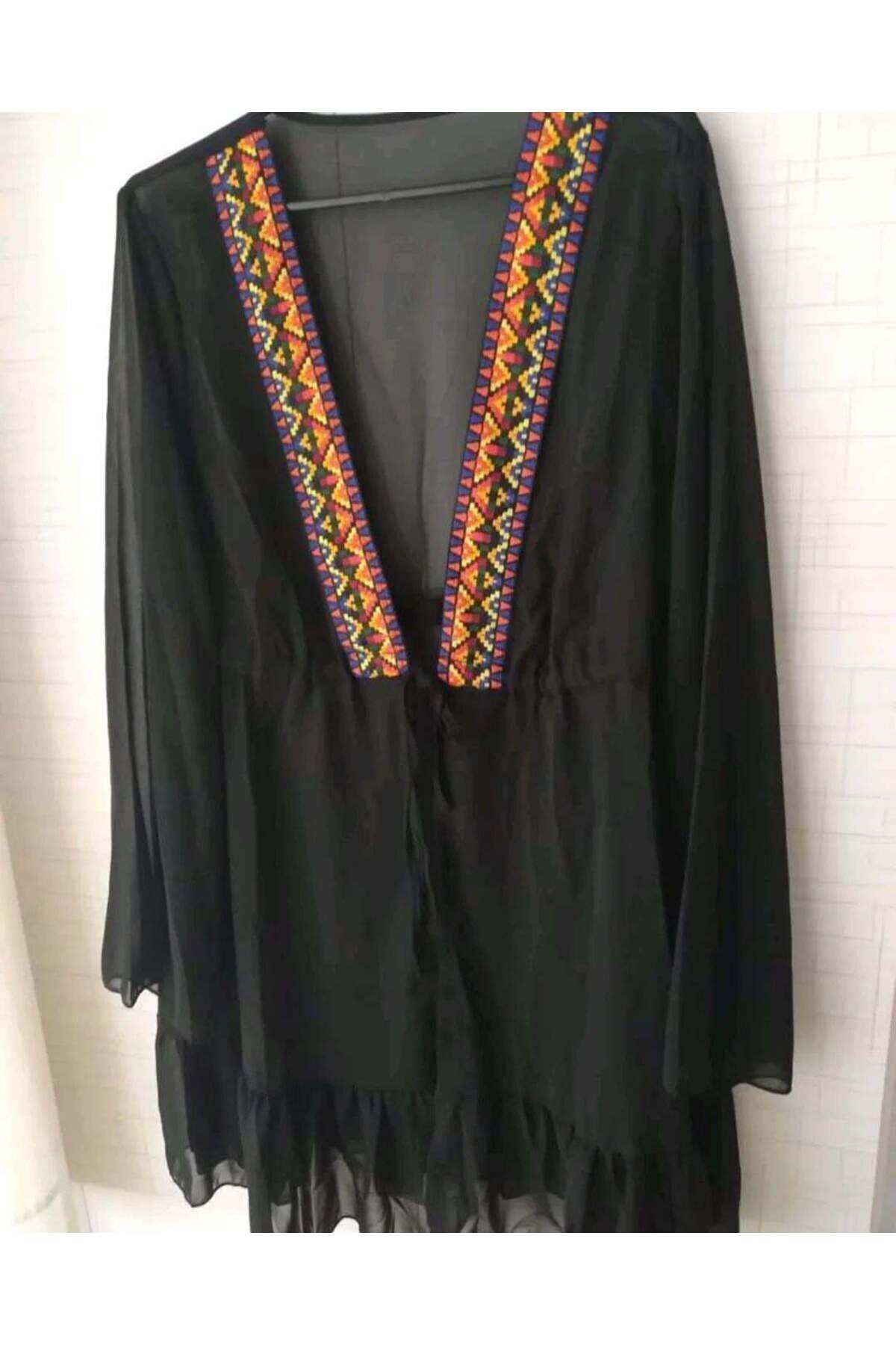 Etnikka etnik desenli şifon pareo