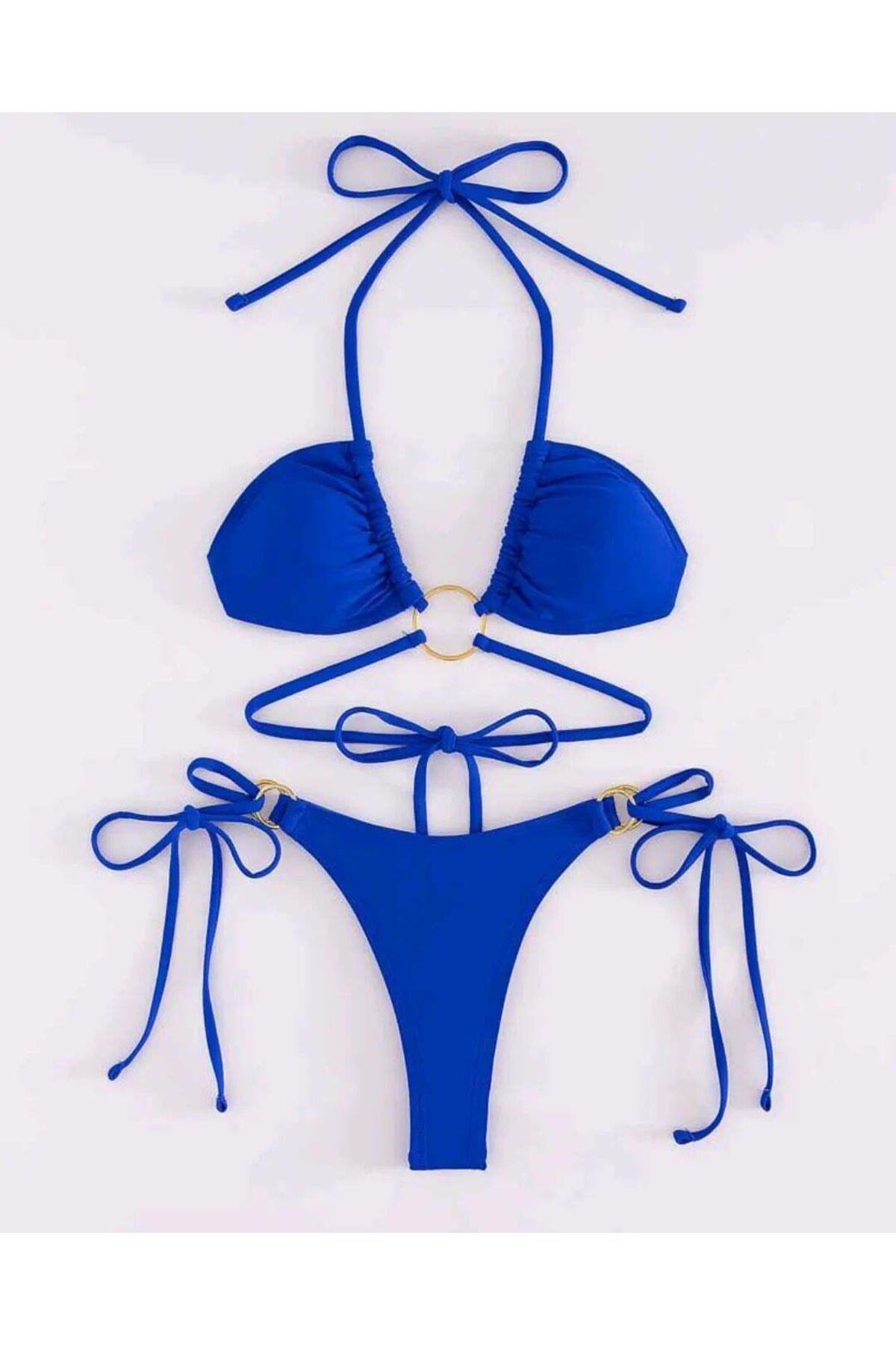 Halka detaylı bikini takımı