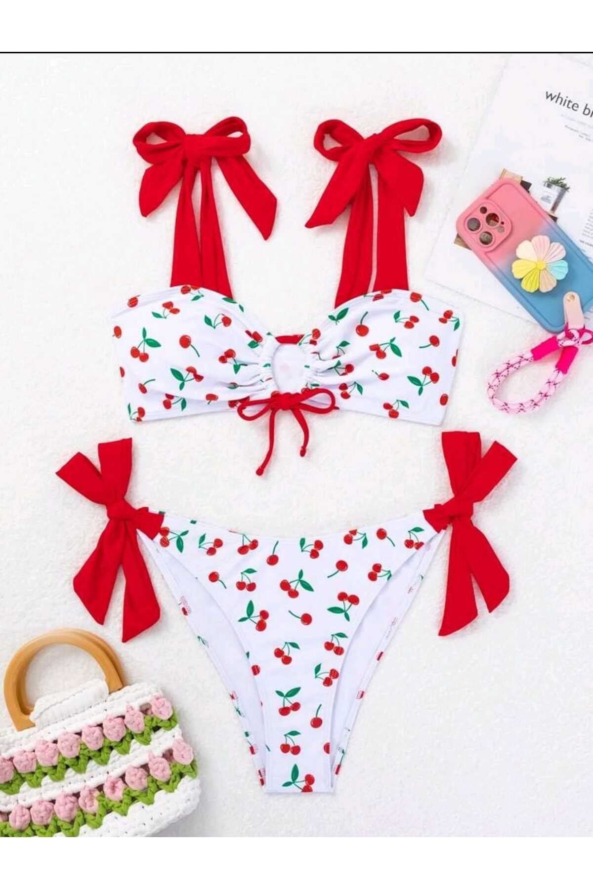 Katarina fresh kiraz desenli bikini takım