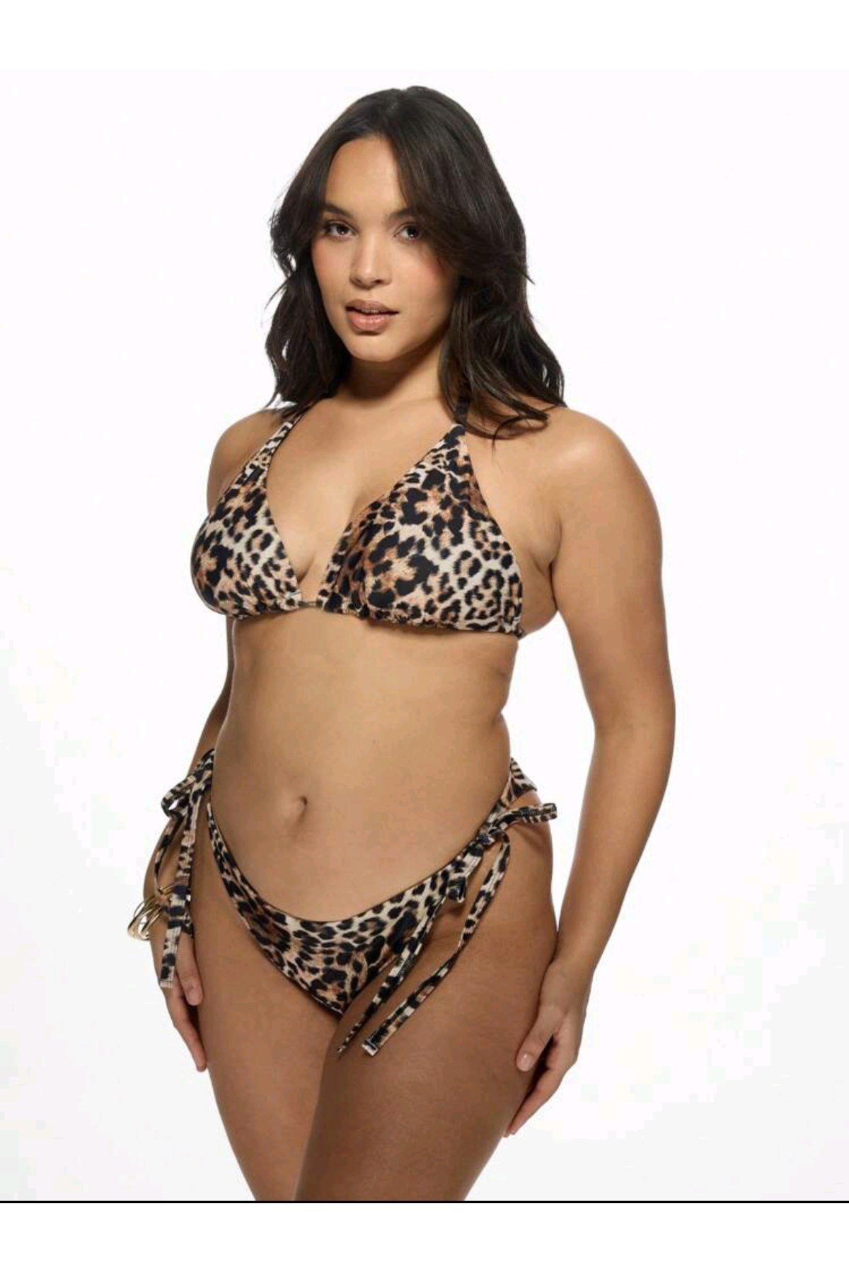 Leopar desenli bikini takım