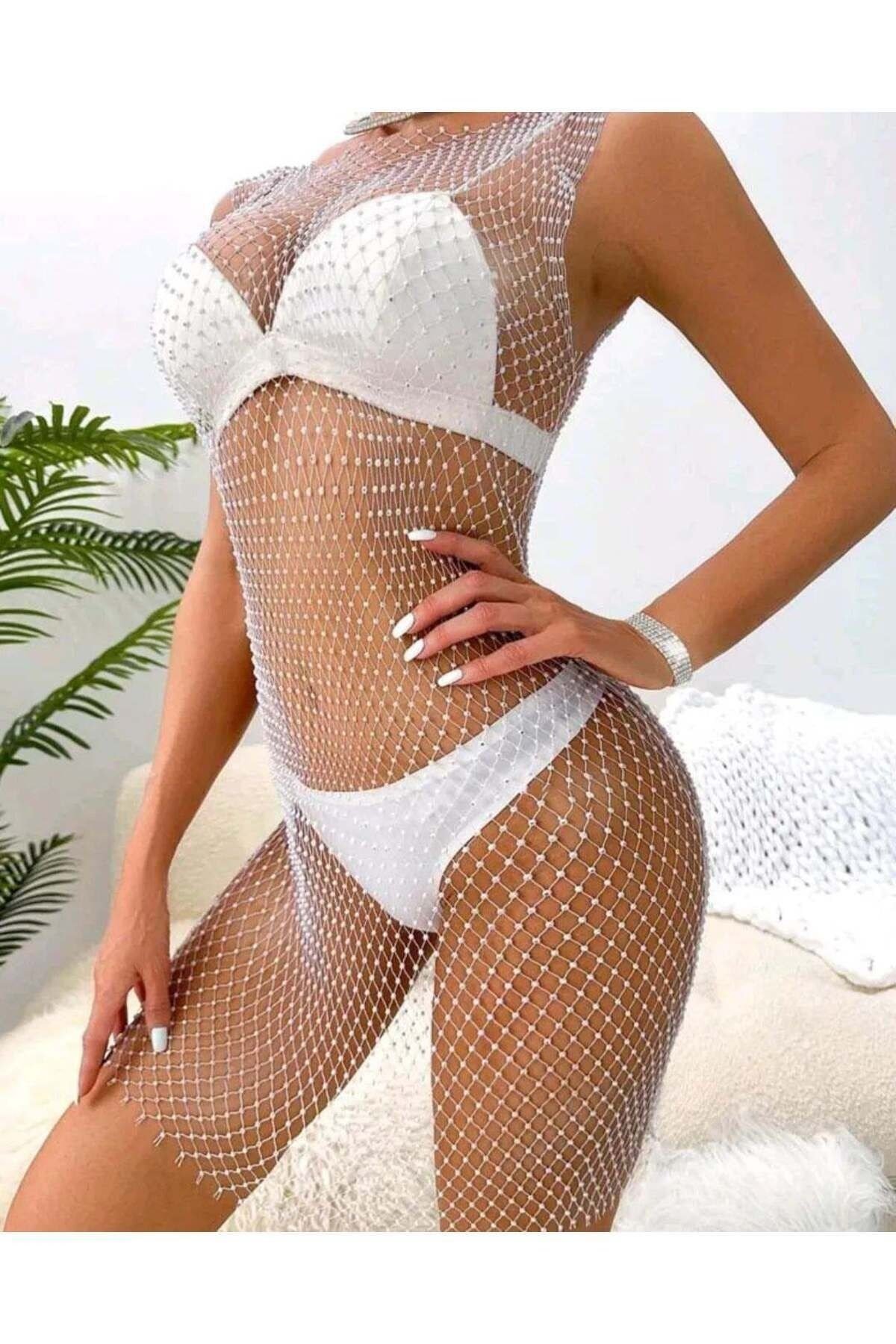 Meliss kristal taşlı pareo