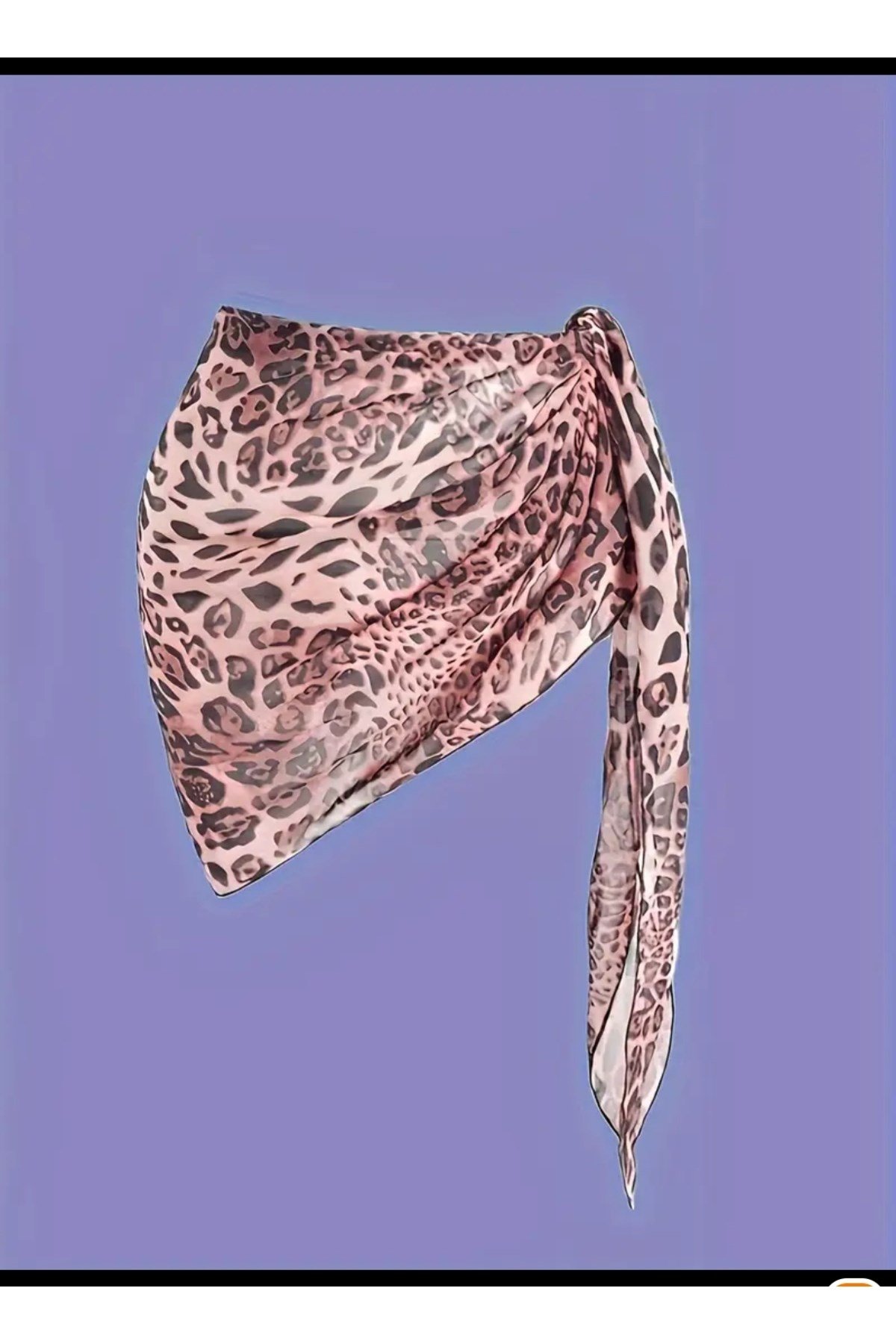 Siyah beyaz leopar 3 set halinde şifon pareo etek
