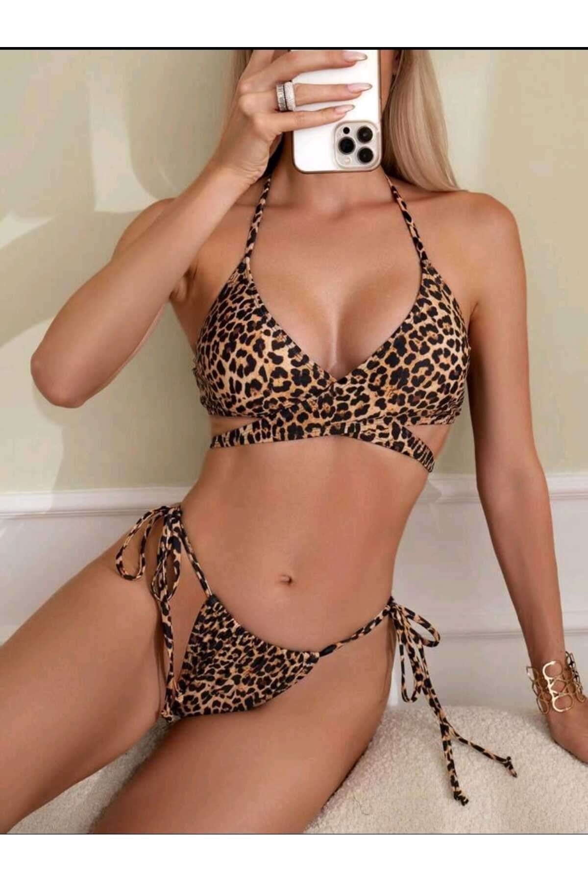 Susen leopar bikini takım