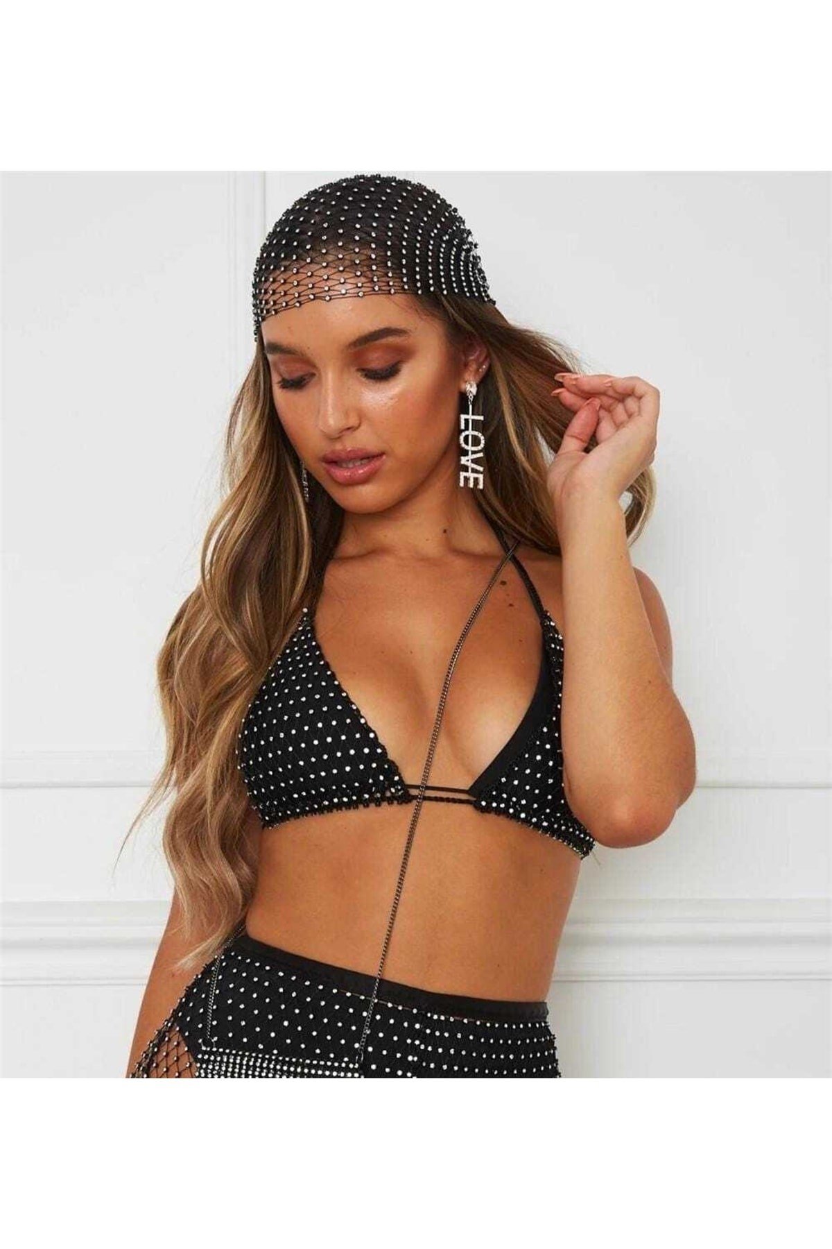 Taşlı Bikini Üst