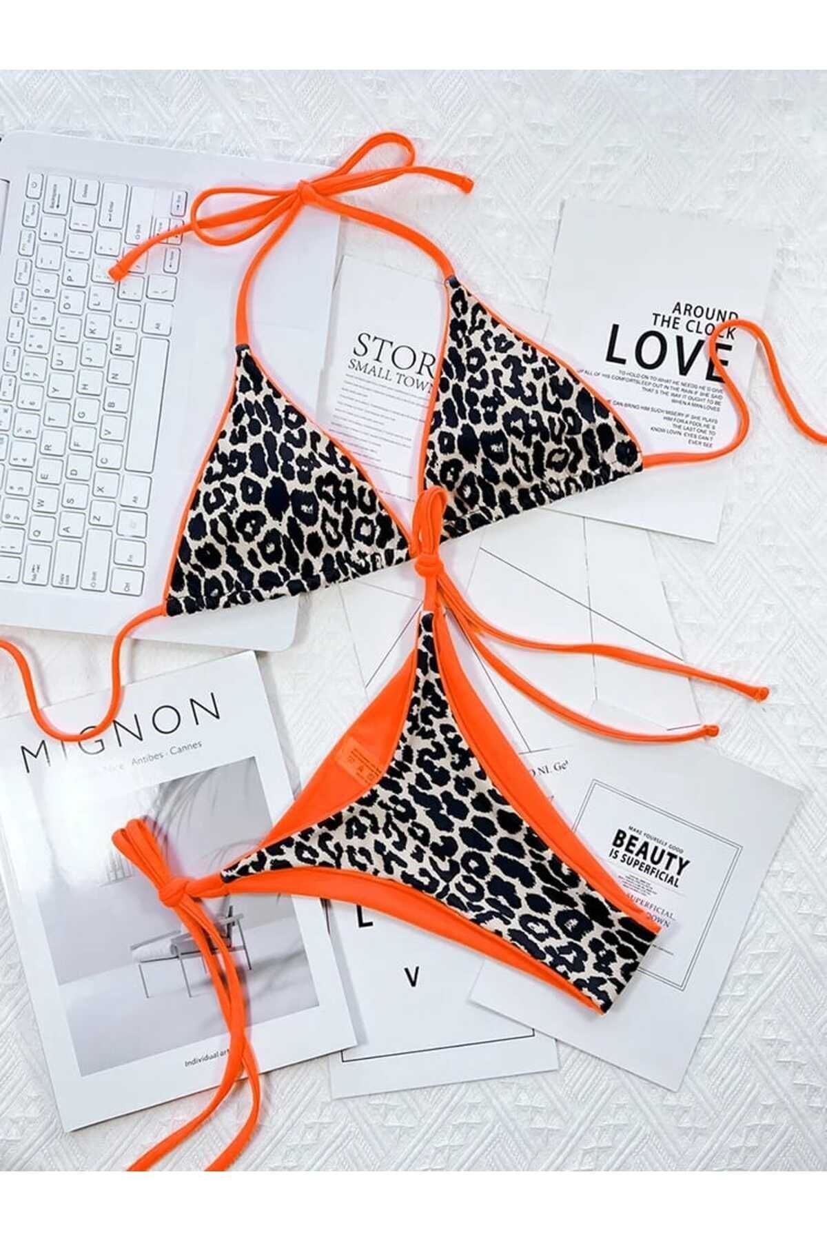Turunçleopar bikini takım